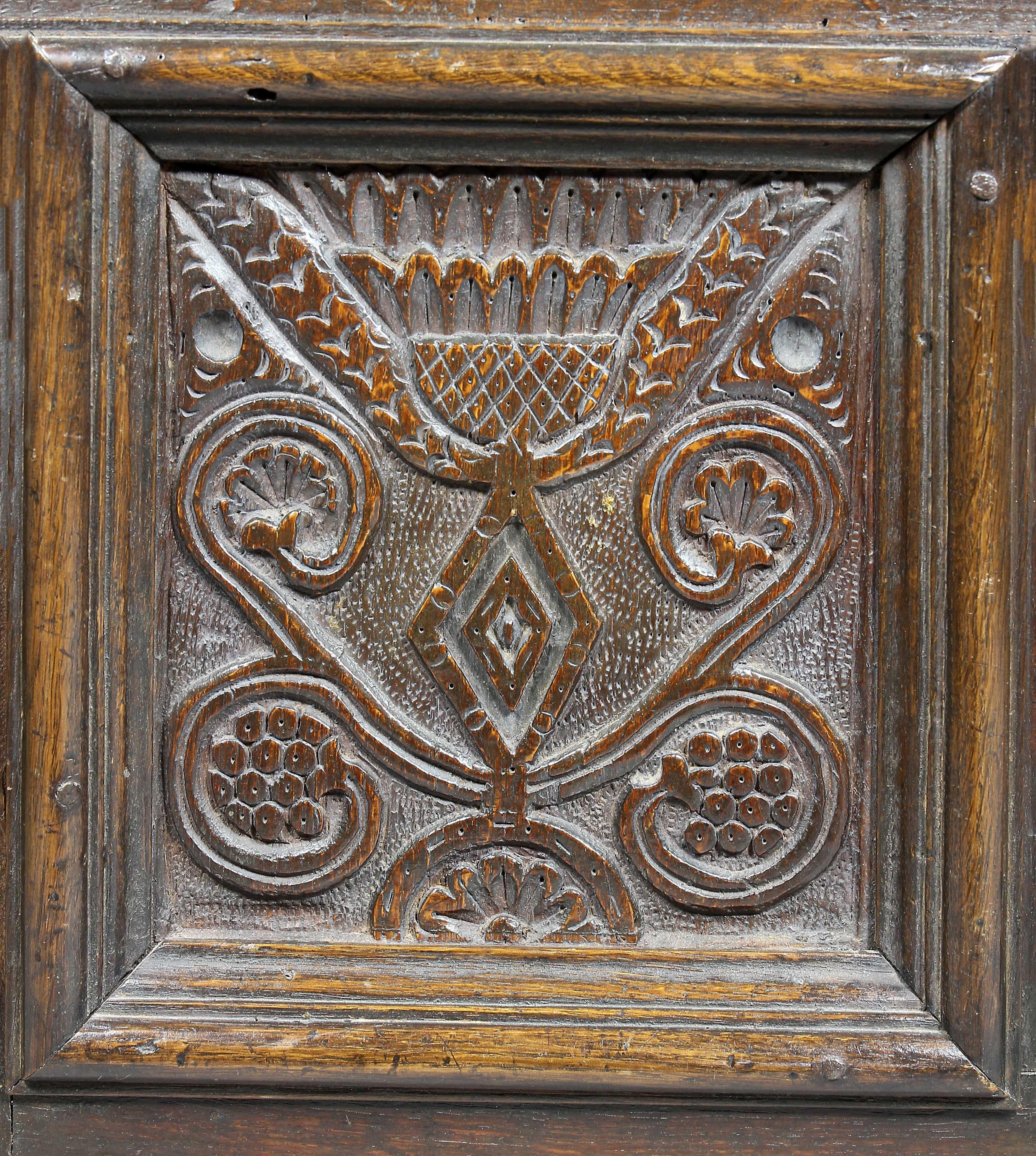 Late 17th Century Jacobean Oak Coffer For Sale