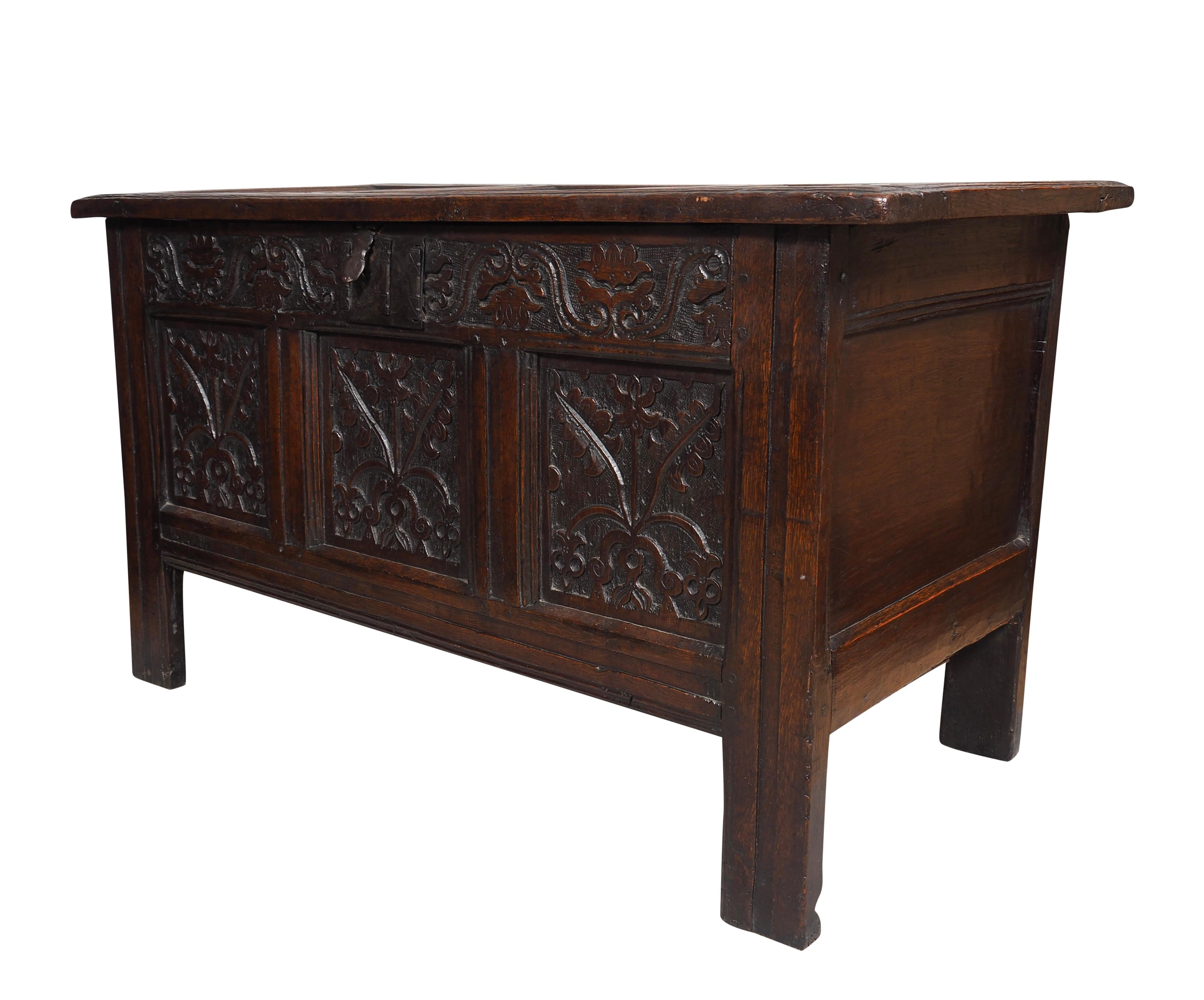 Jacobean Oak Coffer For Sale 1