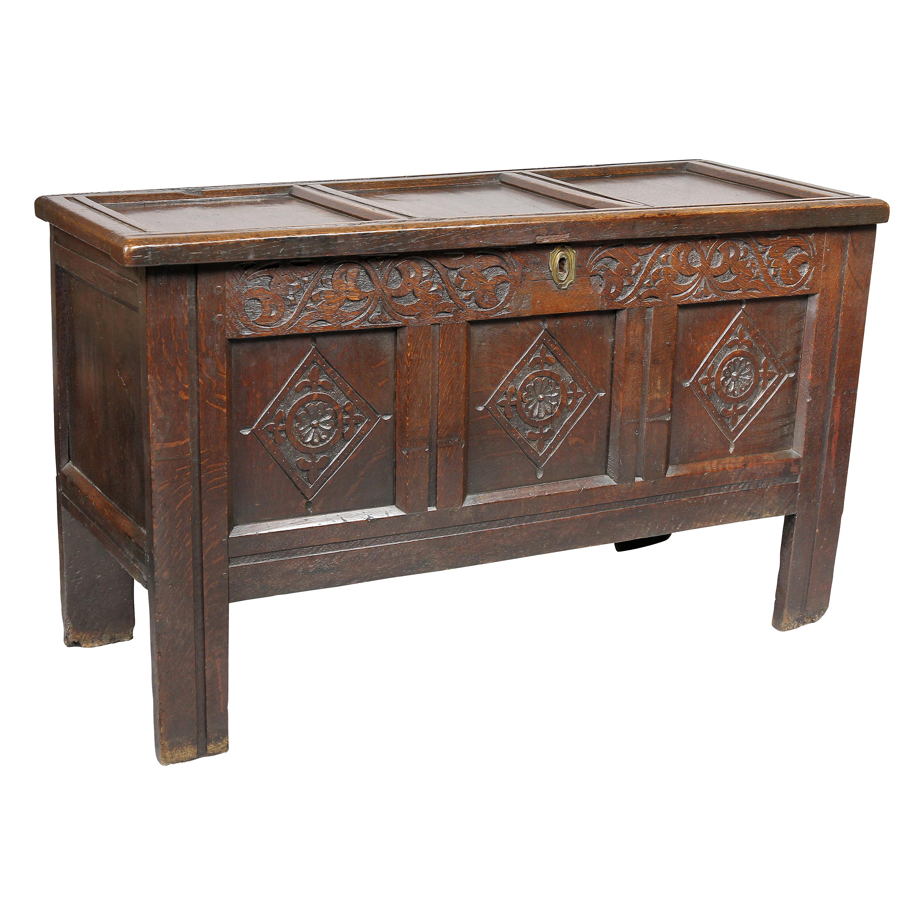 Jacobean Oak Coffer For Sale