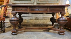 Jacobean Oak Desk / Library Table Early 20th Century