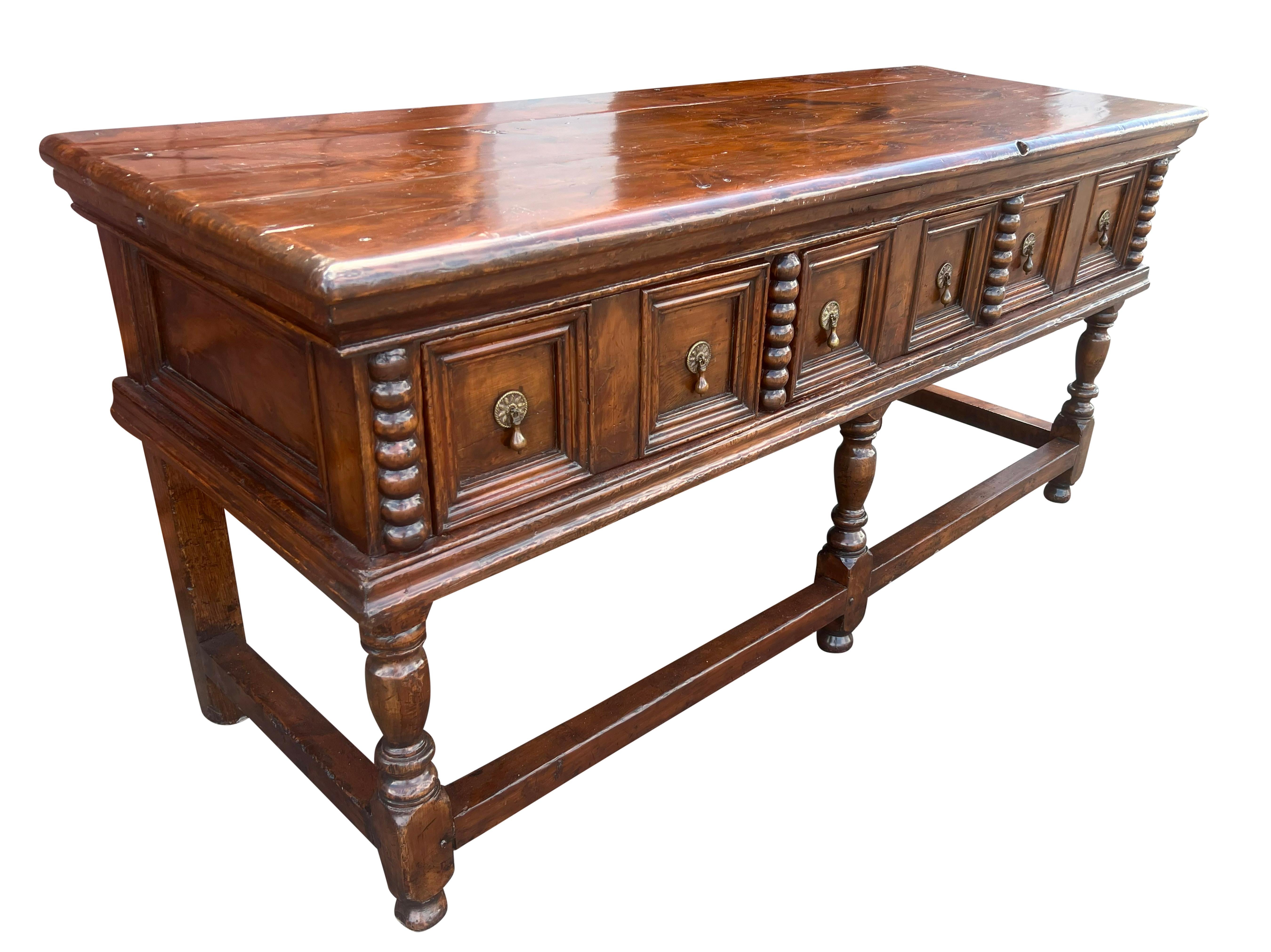 English Jacobean Oak Dresser Base