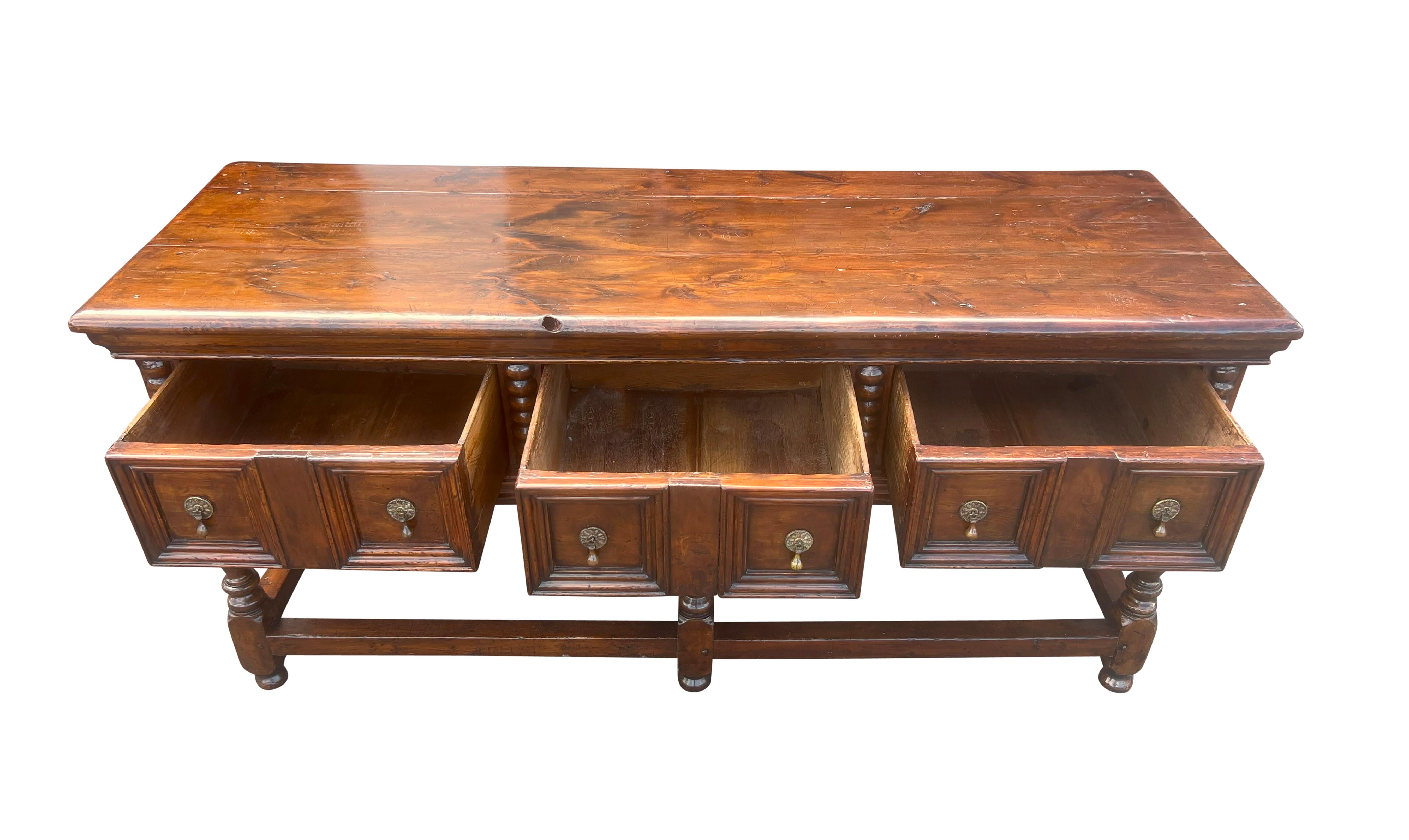 Brass Jacobean Oak Dresser Base