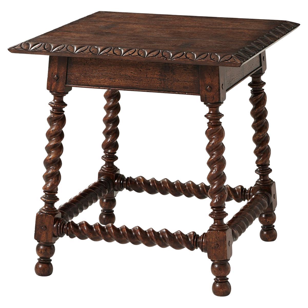 Jacobean Oak End Table