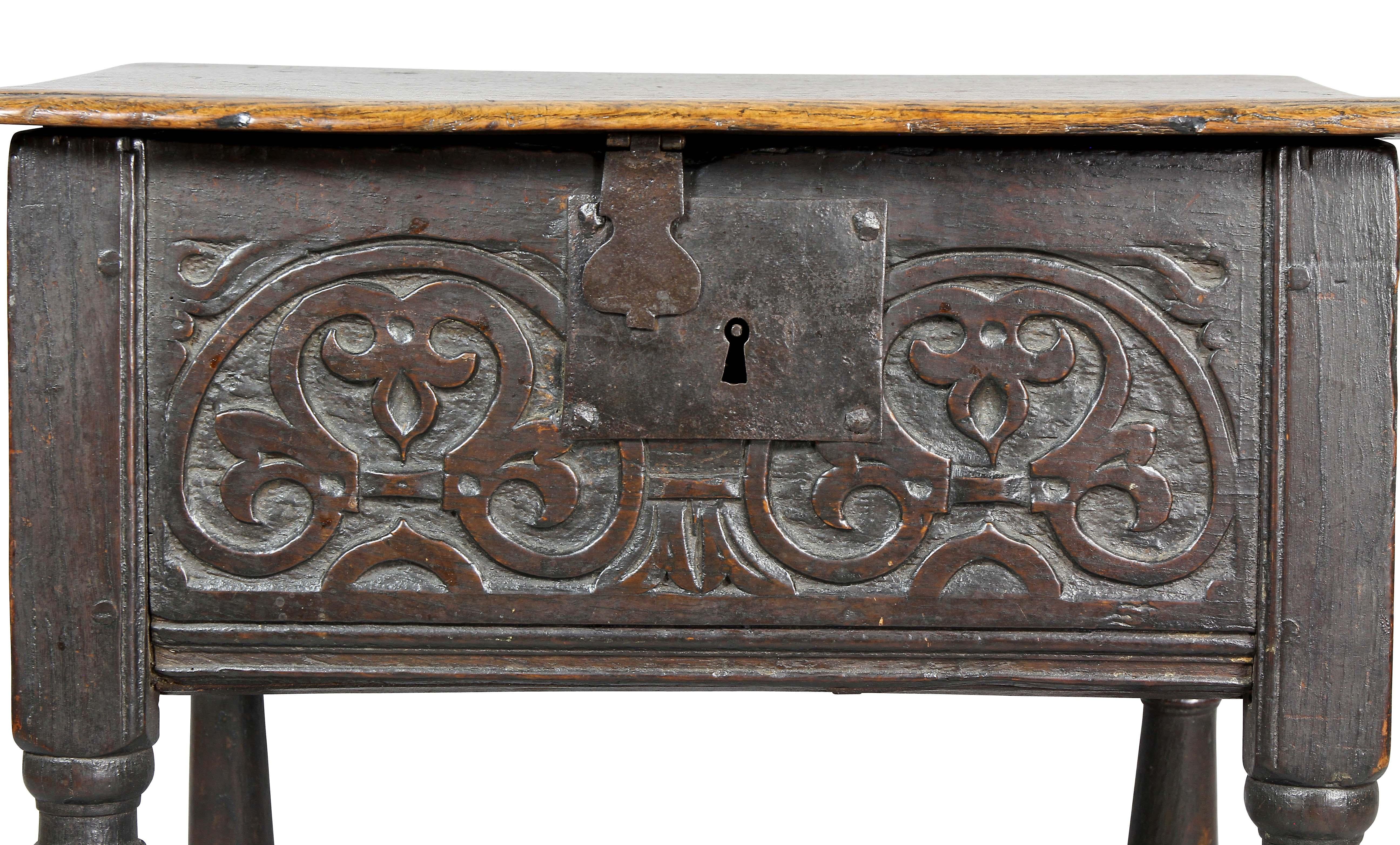 Late 17th Century Jacobean Oak Joined Stool or Box