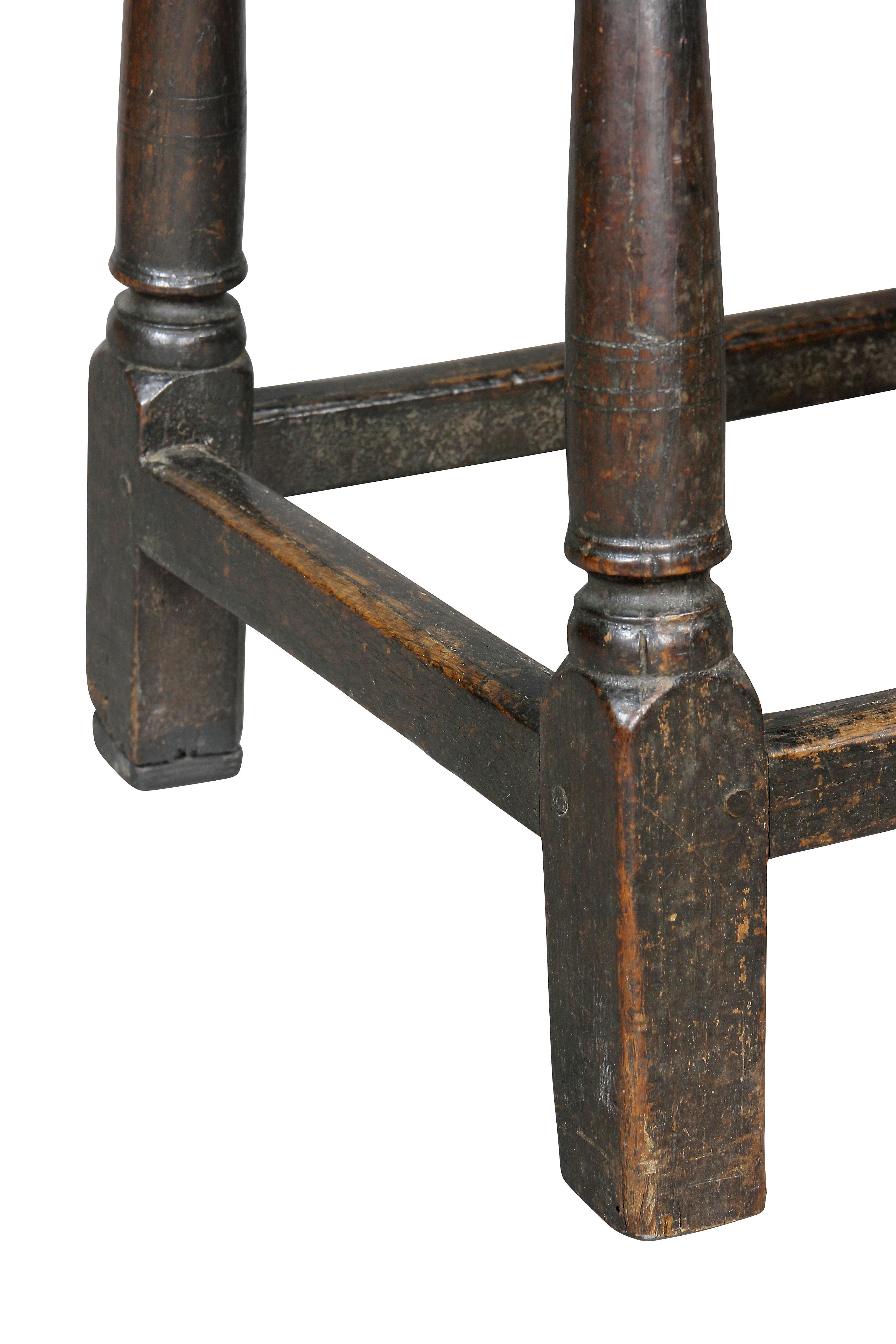 Jacobean Oak Joined Stool or Box 1