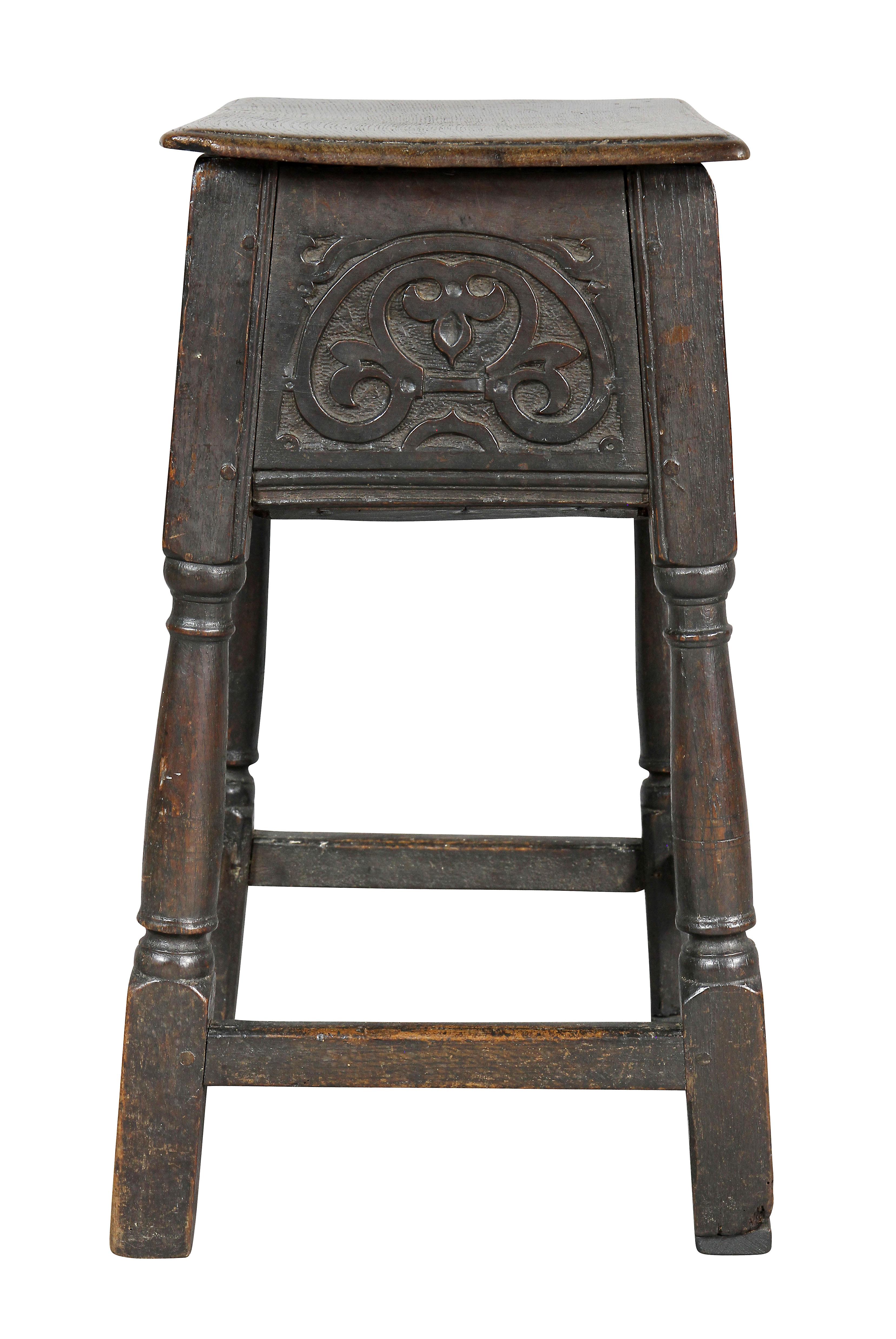 Jacobean Oak Joined Stool or Box 3