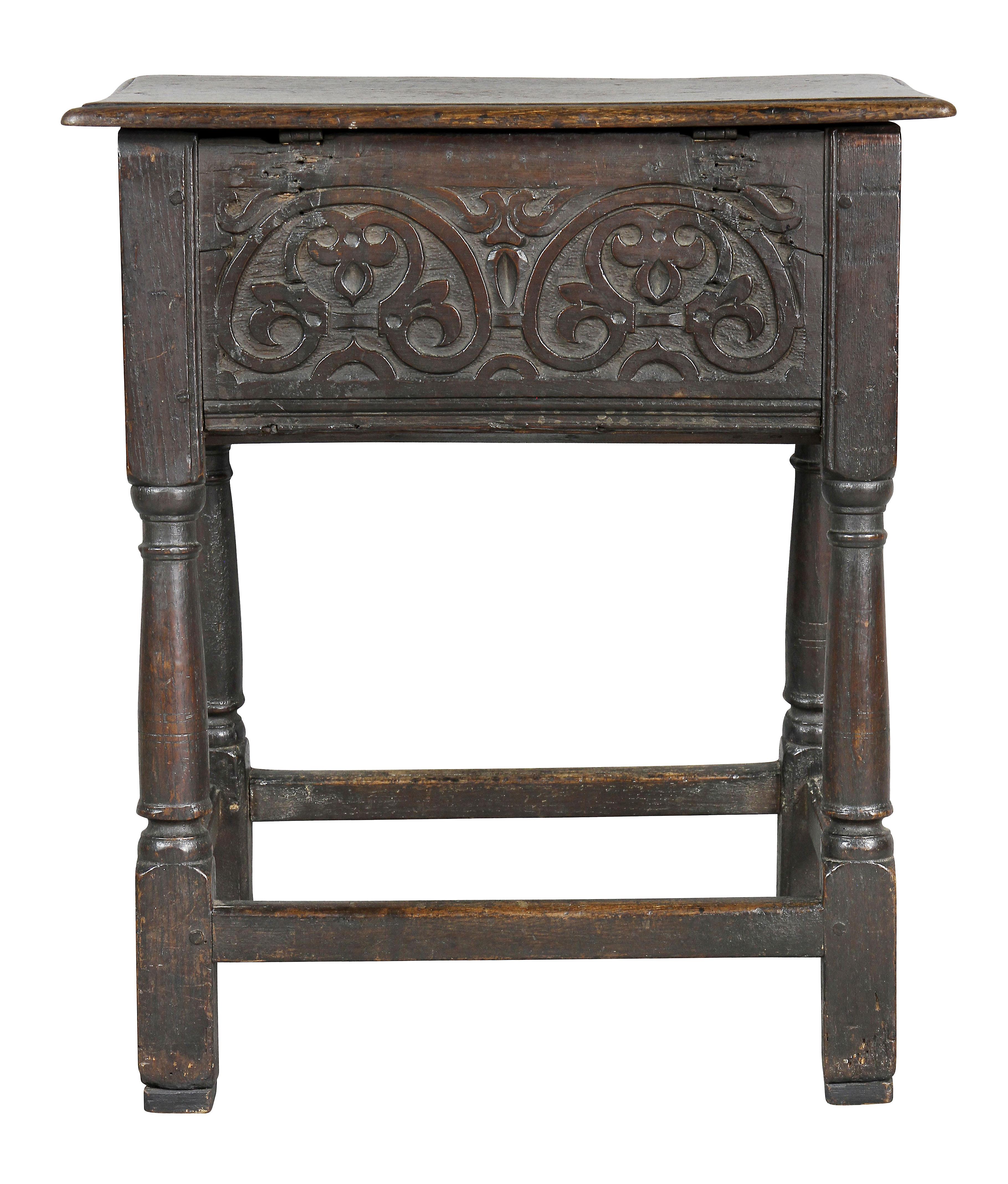 Jacobean Oak Joined Stool or Box 4