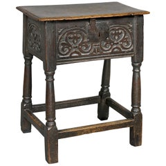 Antique Jacobean Oak Joined Stool or Box