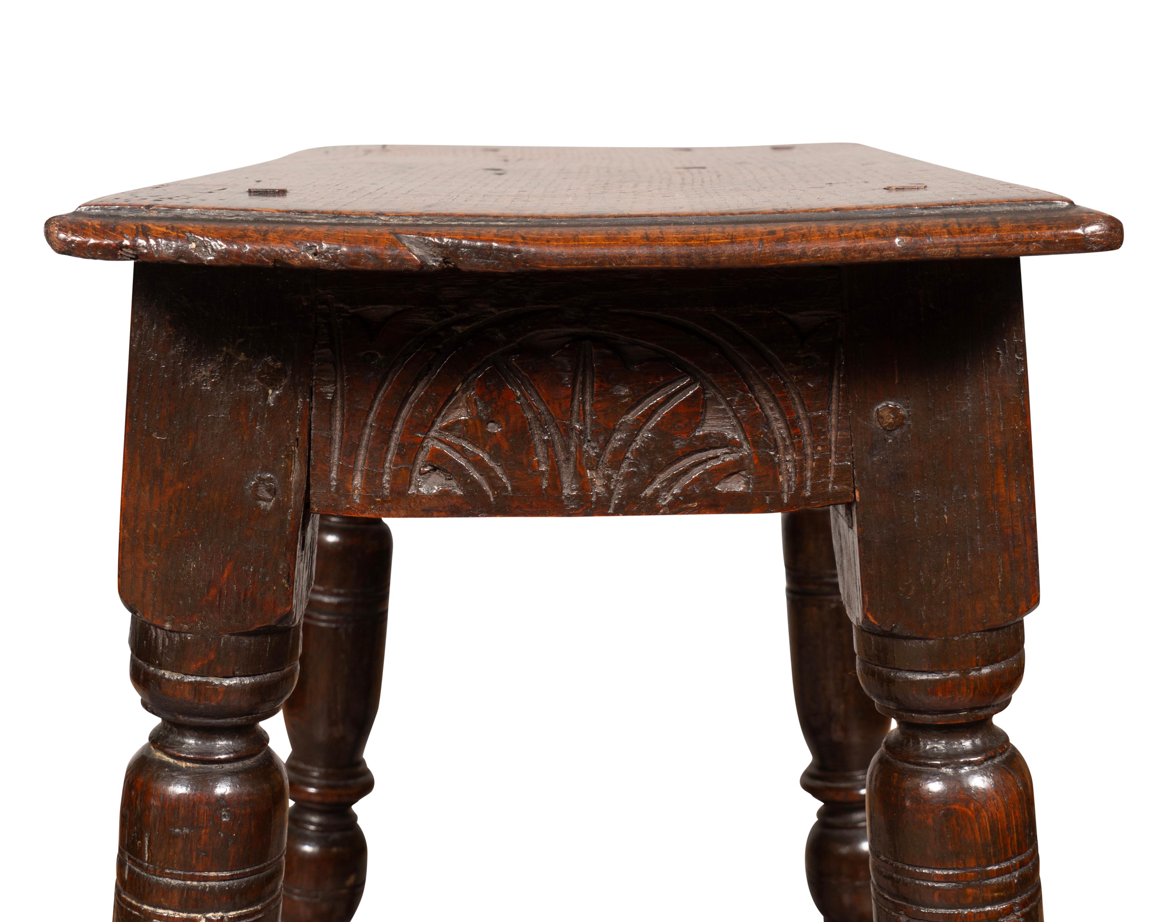 Jacobean Oak Joint Stool For Sale 7