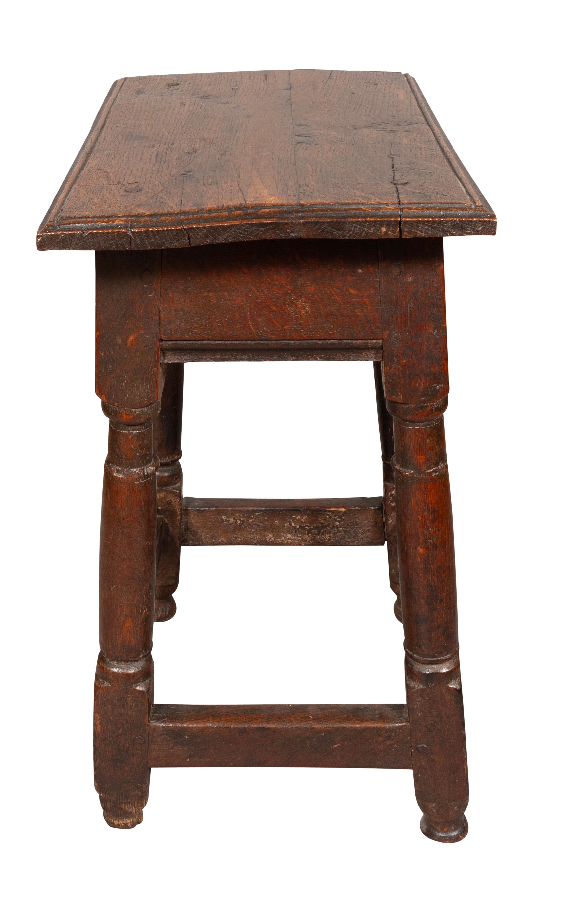 English Jacobean Oak Joint Stool For Sale