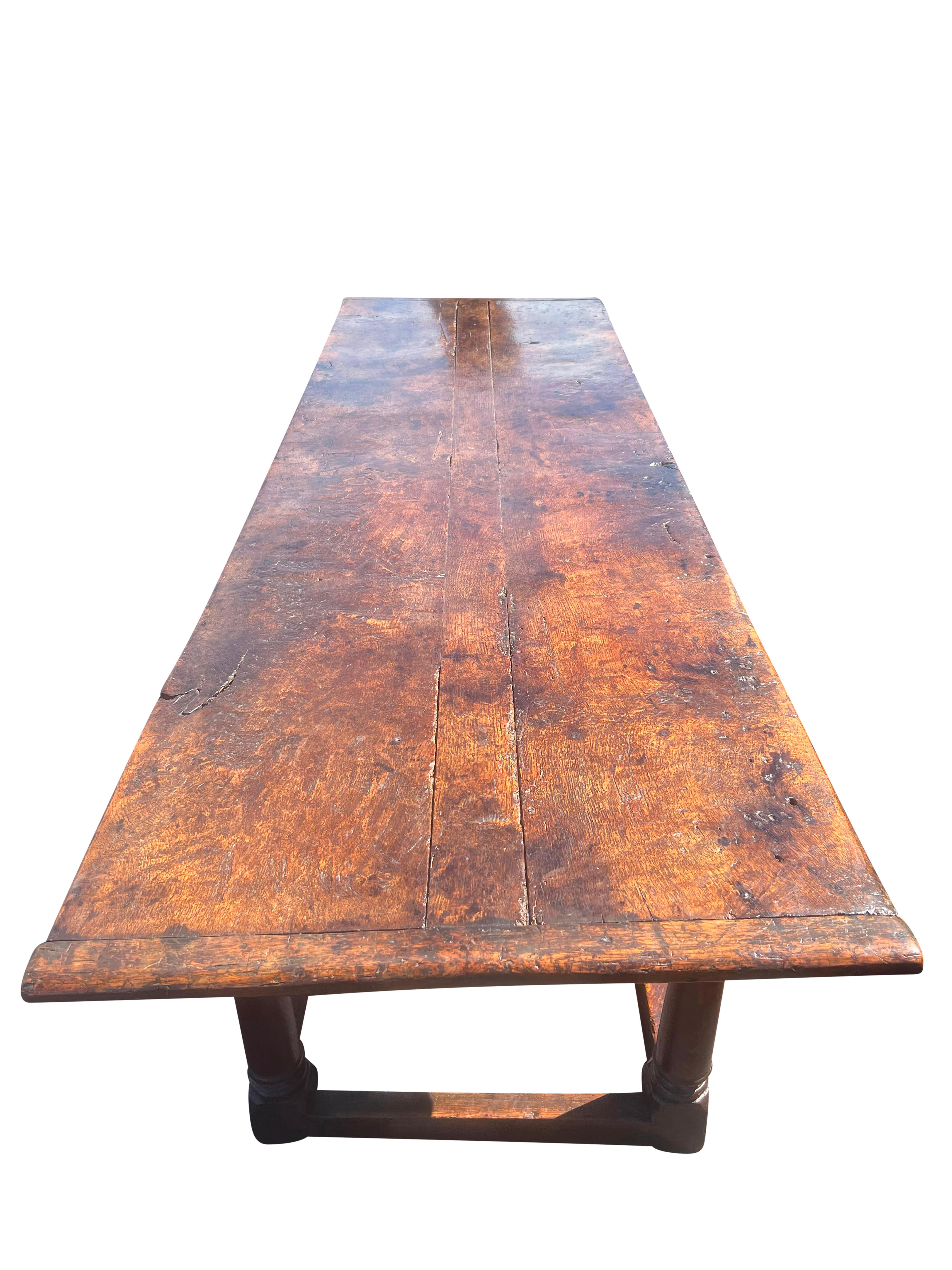 English Jacobean Oak Refrectory Table For Sale