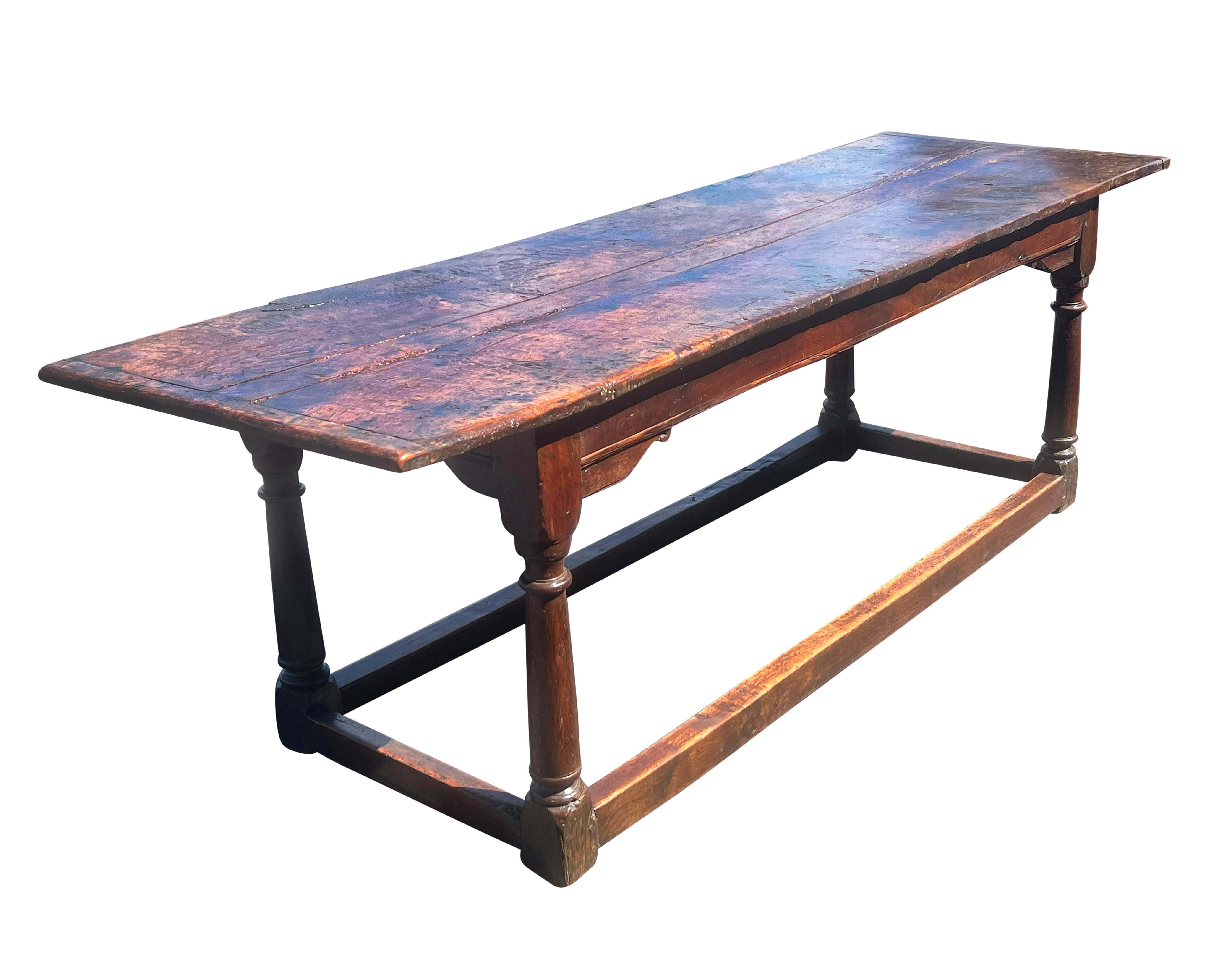 Late 17th Century Jacobean Oak Refrectory Table For Sale