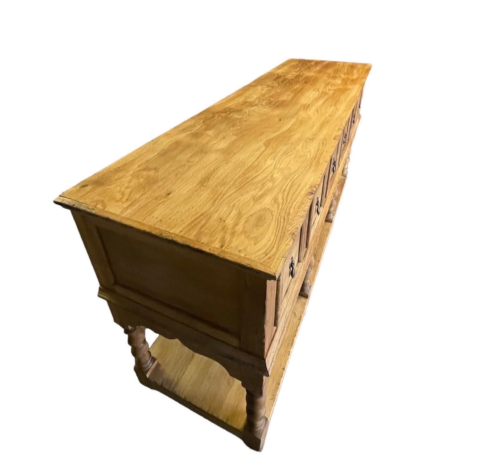 Jacobean Revival Oak Sideboard Dresser Base In Good Condition For Sale In Cranbrook, Kent
