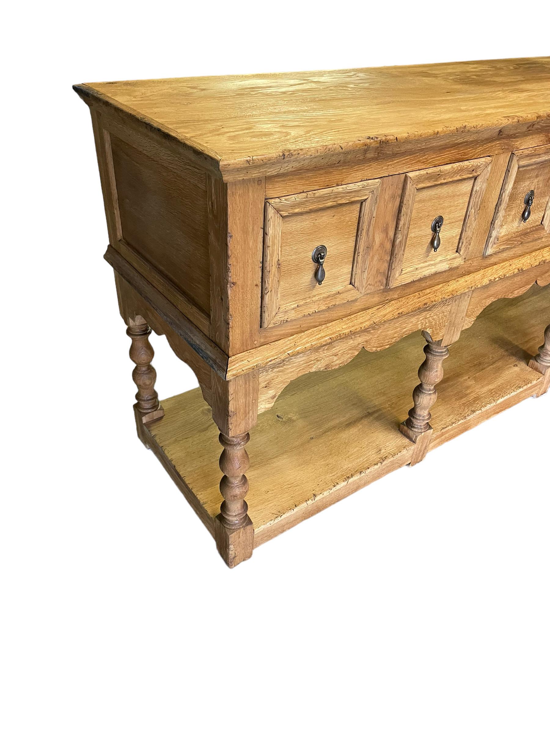 Jacobean Revival Oak Sideboard Dresser Base For Sale 3