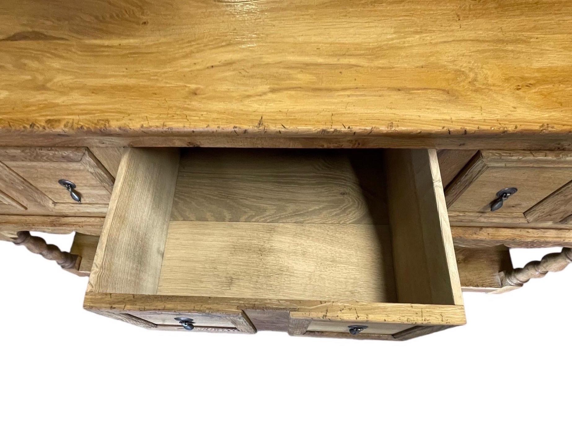 Jacobean Revival Oak Sideboard Dresser Base For Sale 5