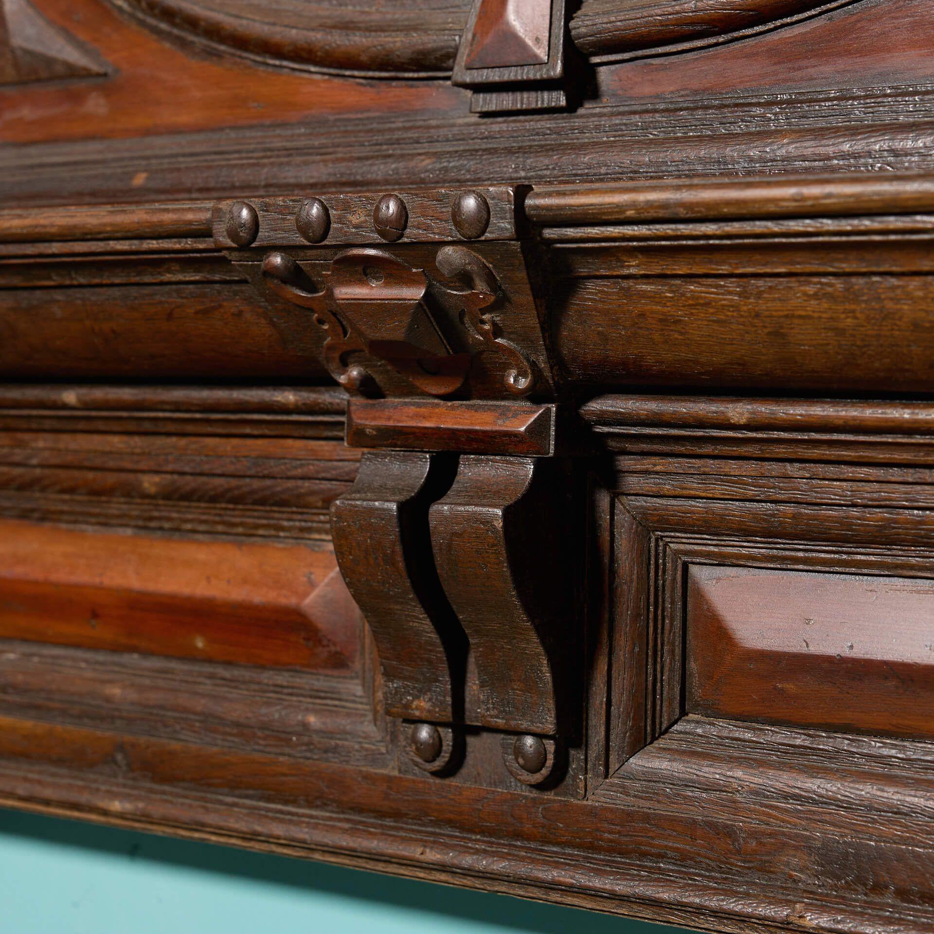 Jacobean Period Carved Oak Mantel For Sale 1