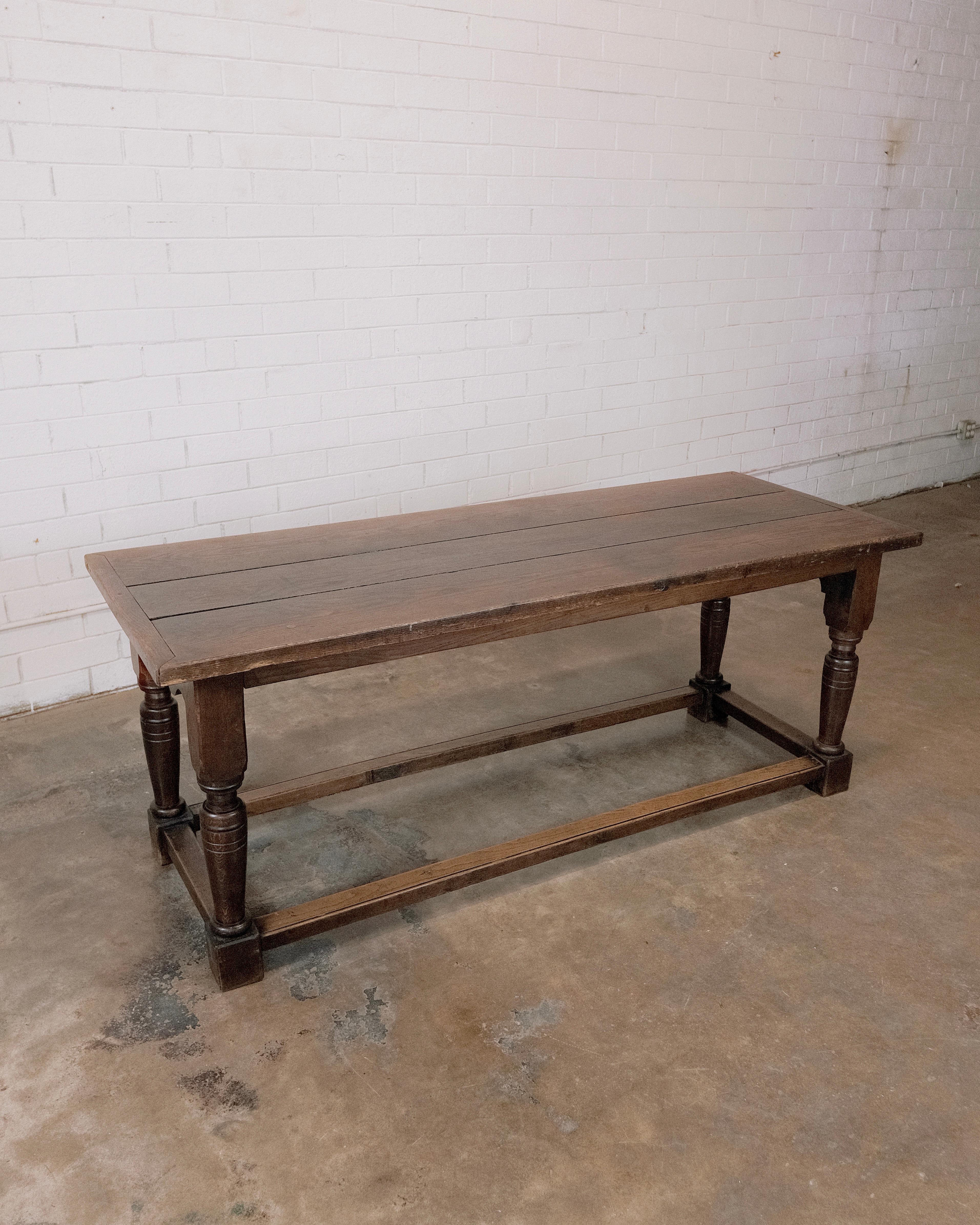 18th Century and Earlier Jacobean Period Oak Refectory Table For Sale