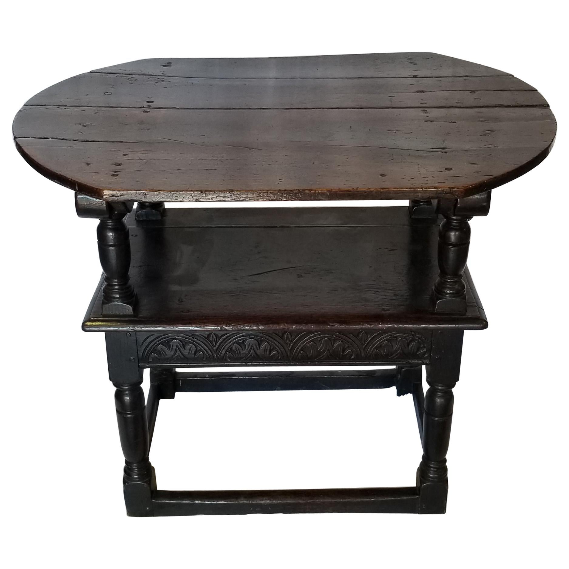 Jacobean Period Eiche Tisch/Stuhl