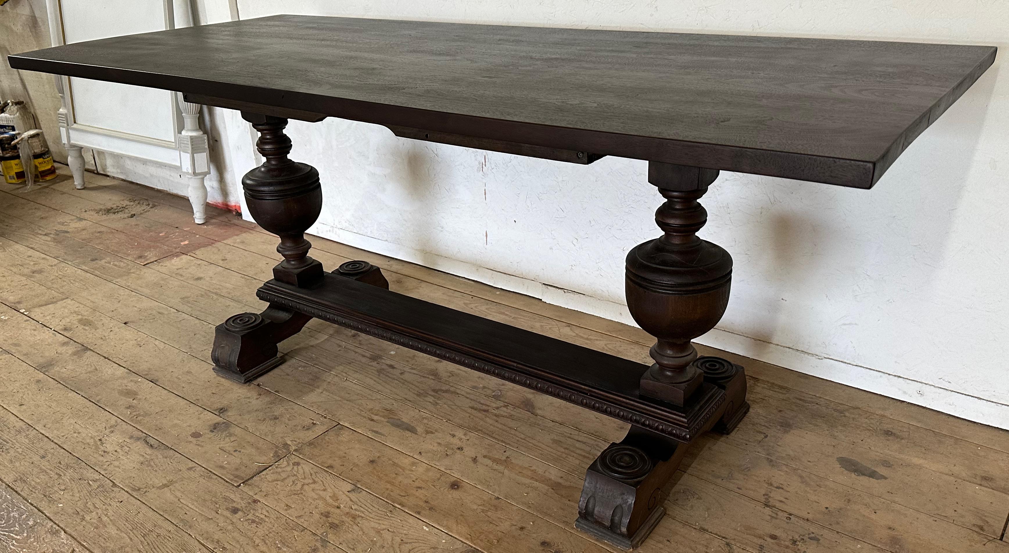 Jacobean Style Refectory Table In Good Condition For Sale In Sheffield, MA