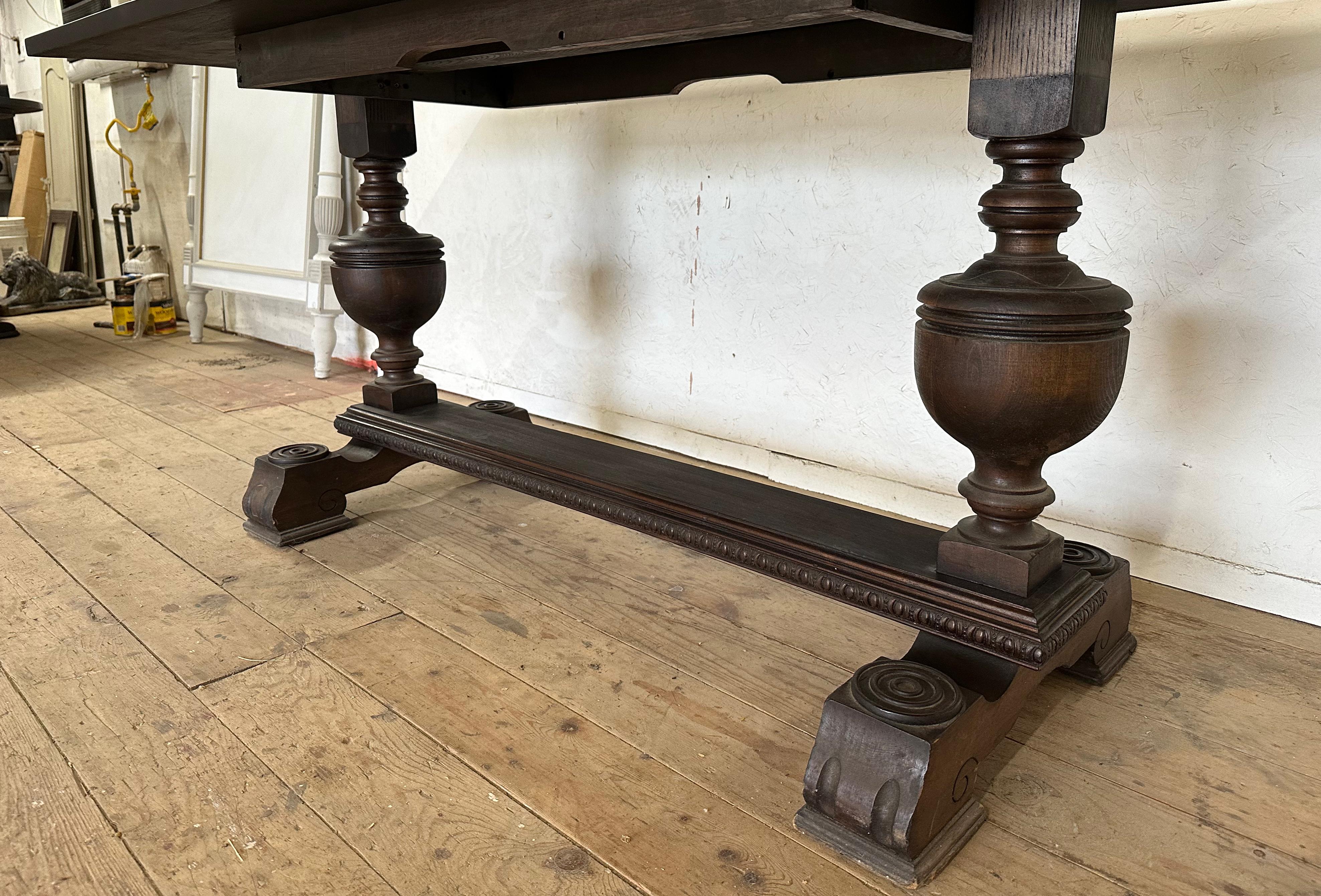 20th Century Jacobean Style Refectory Table For Sale