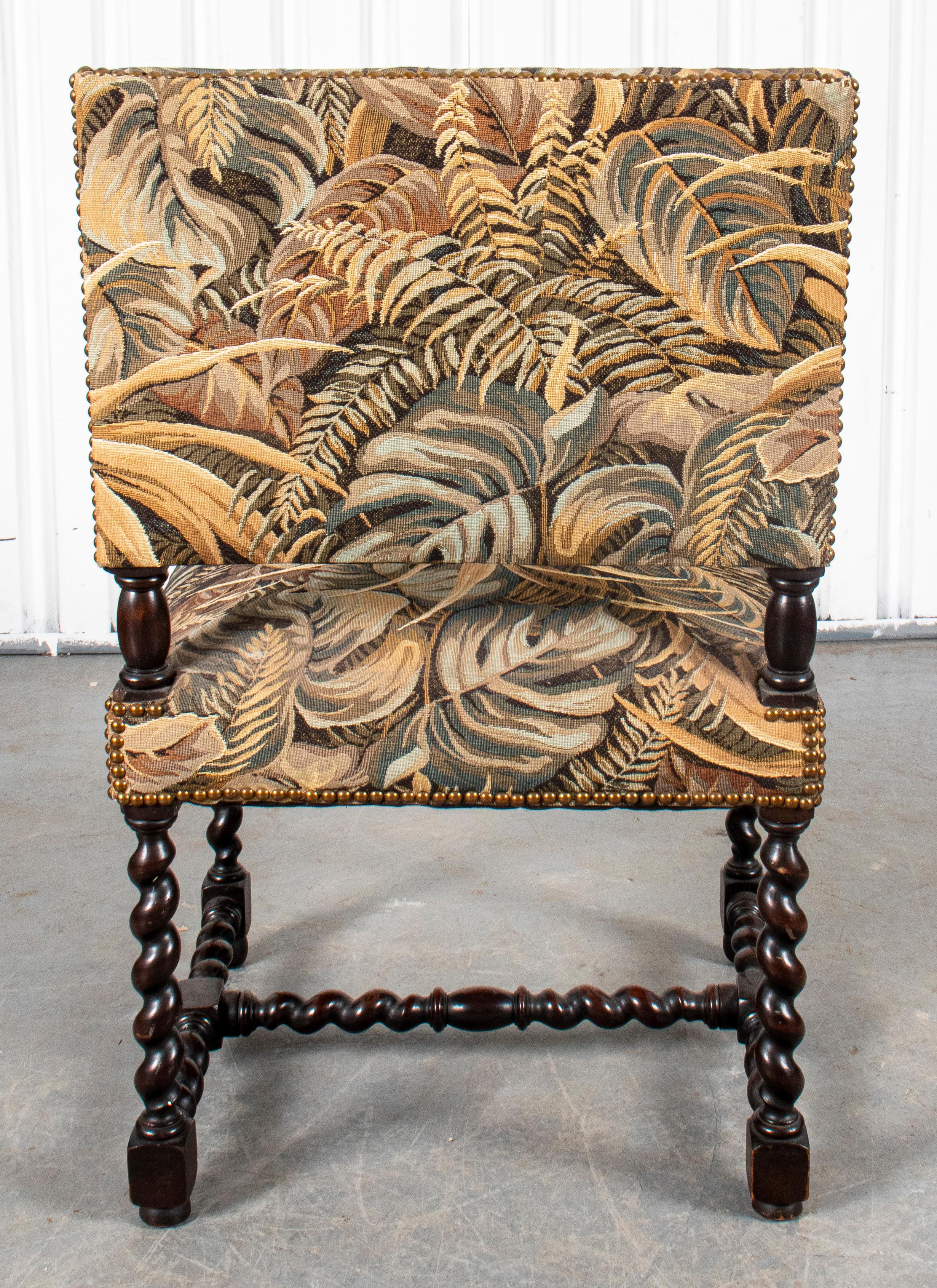 Jacobean Revival Carved Wood Armchair 3