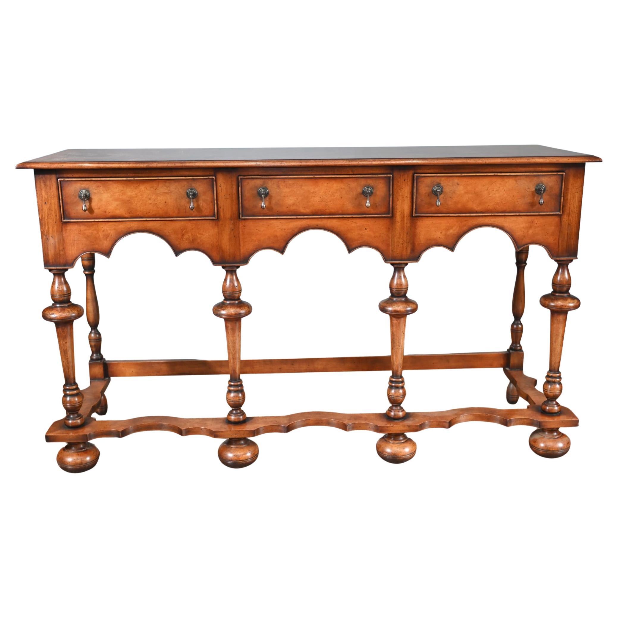 Jacobean Revival Dresser Walnut Server Tables Farmhouse For Sale