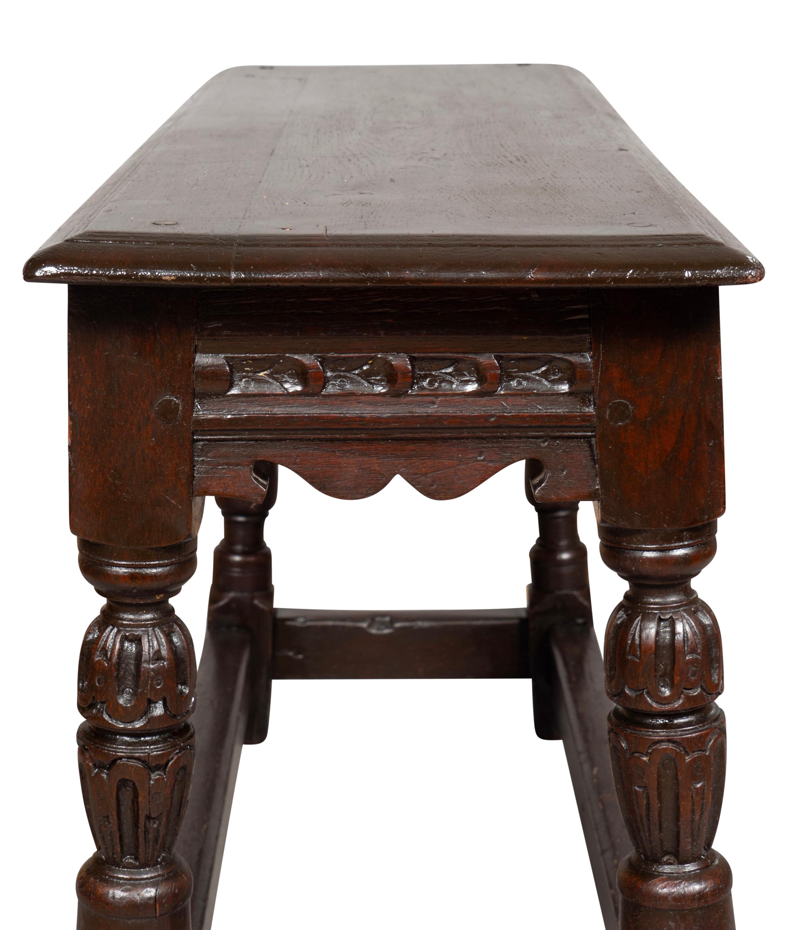 Jacobean Revival Oak Bench For Sale 6