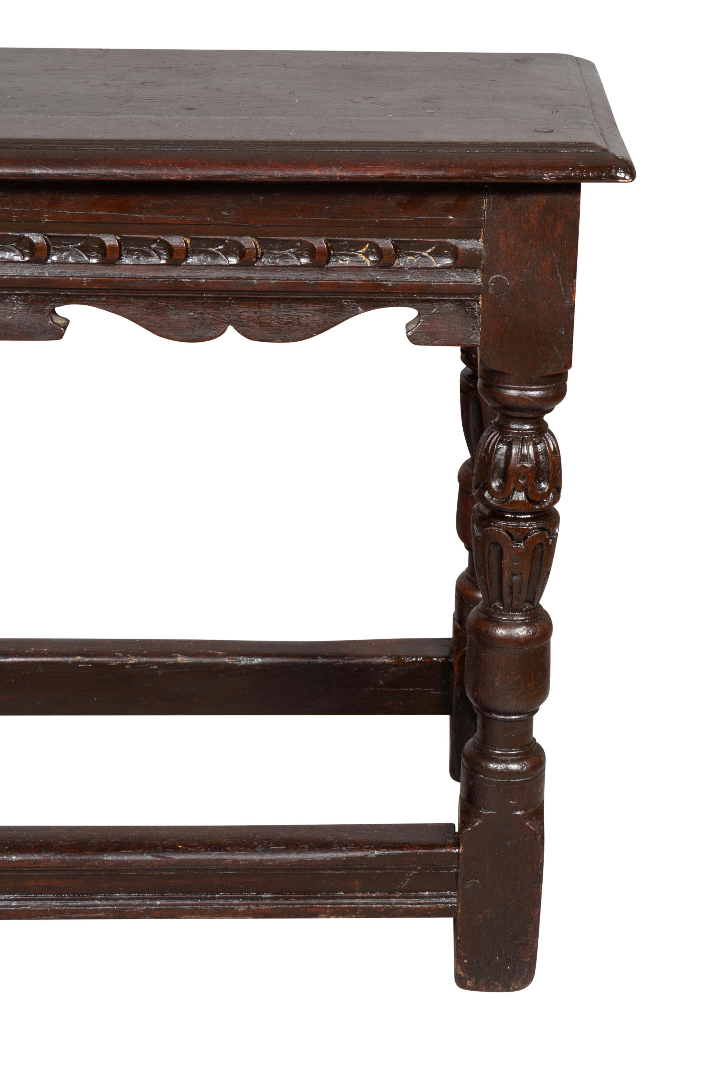 Jacobean Revival Oak Bench For Sale 4