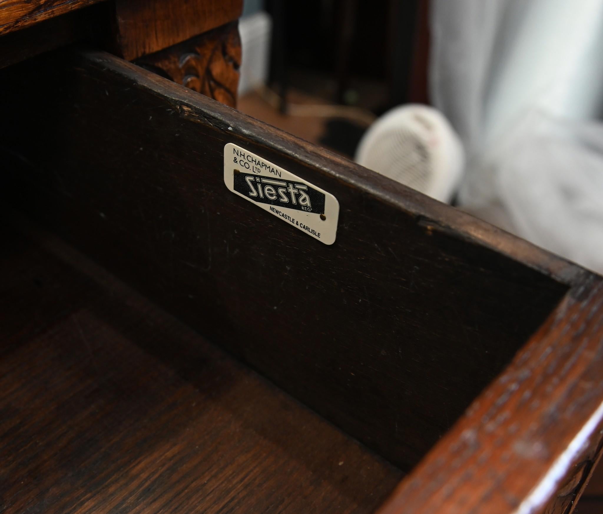 Jacobean Revival Oak Sideboard Carved Cabinet 3