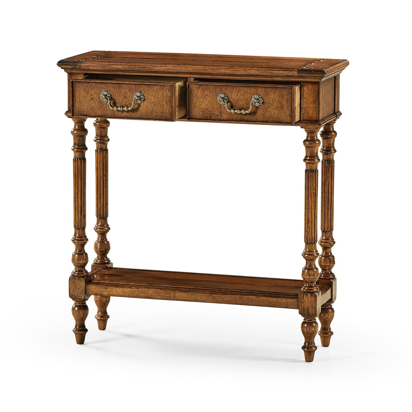 Jacobean Short Narrow Console Table In New Condition For Sale In Westwood, NJ