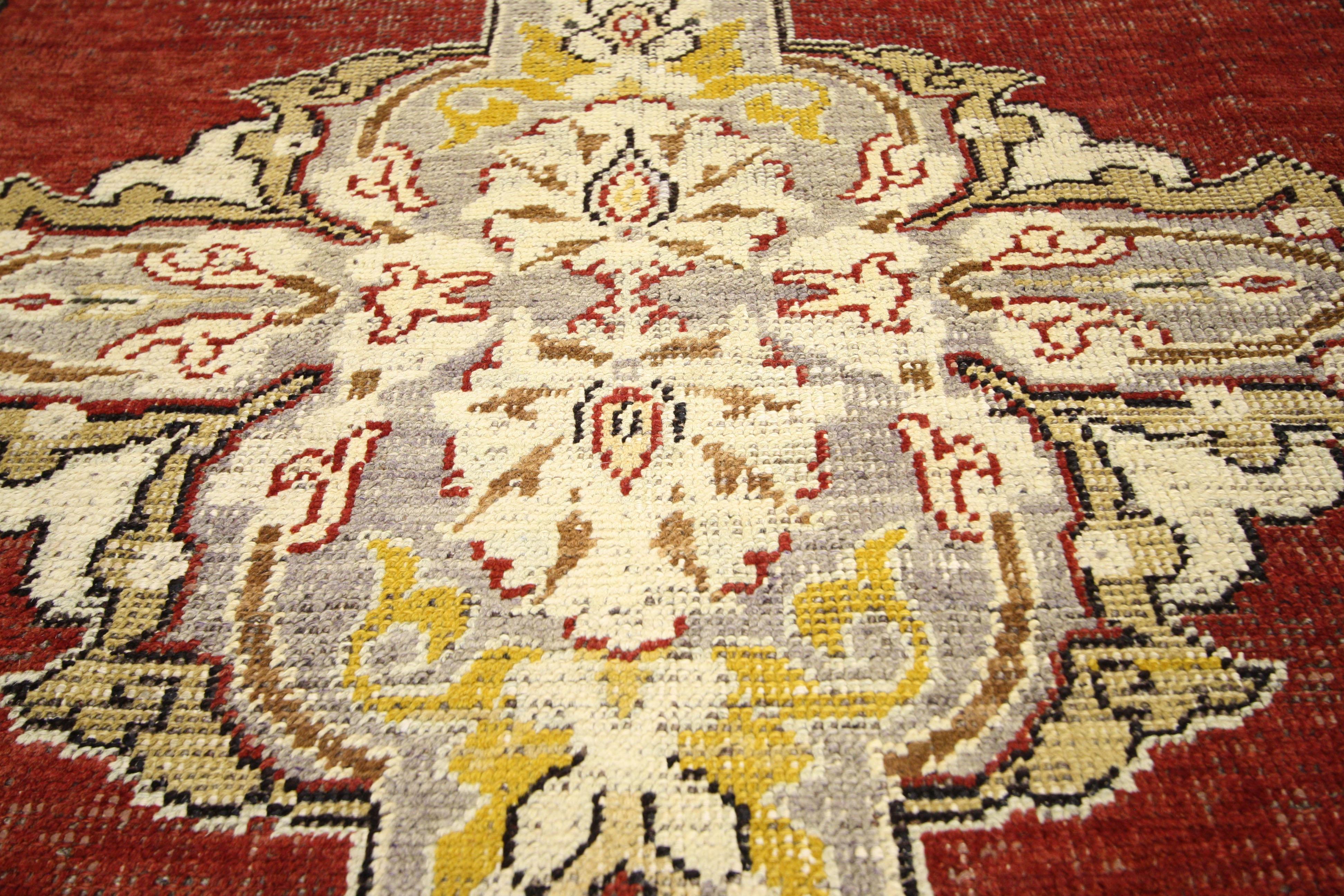 Jacobean Style Antique Turkish Oushak Hallway Runner In Good Condition For Sale In Dallas, TX