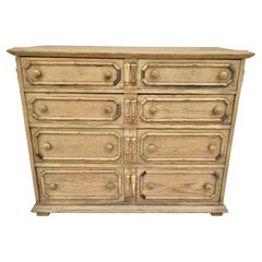 Antique Jacobean Style Bleached Oak Chest