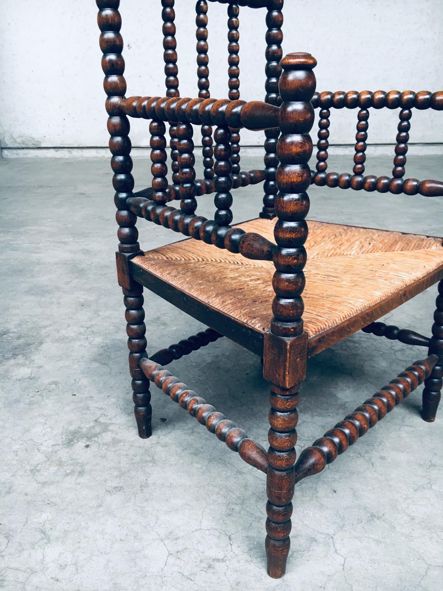 Jacobean Style Bobbin Armchair in stained Beech, Netherlands 1920's For Sale 6