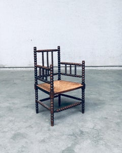 Jacobean Style Bobbin Armchair in stained Beech, Netherlands 1920's