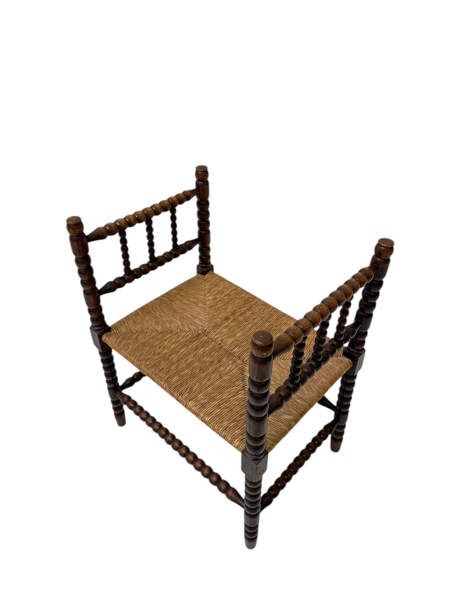 Dutch Jacobean Style Bobbin Stool, 1900s For Sale