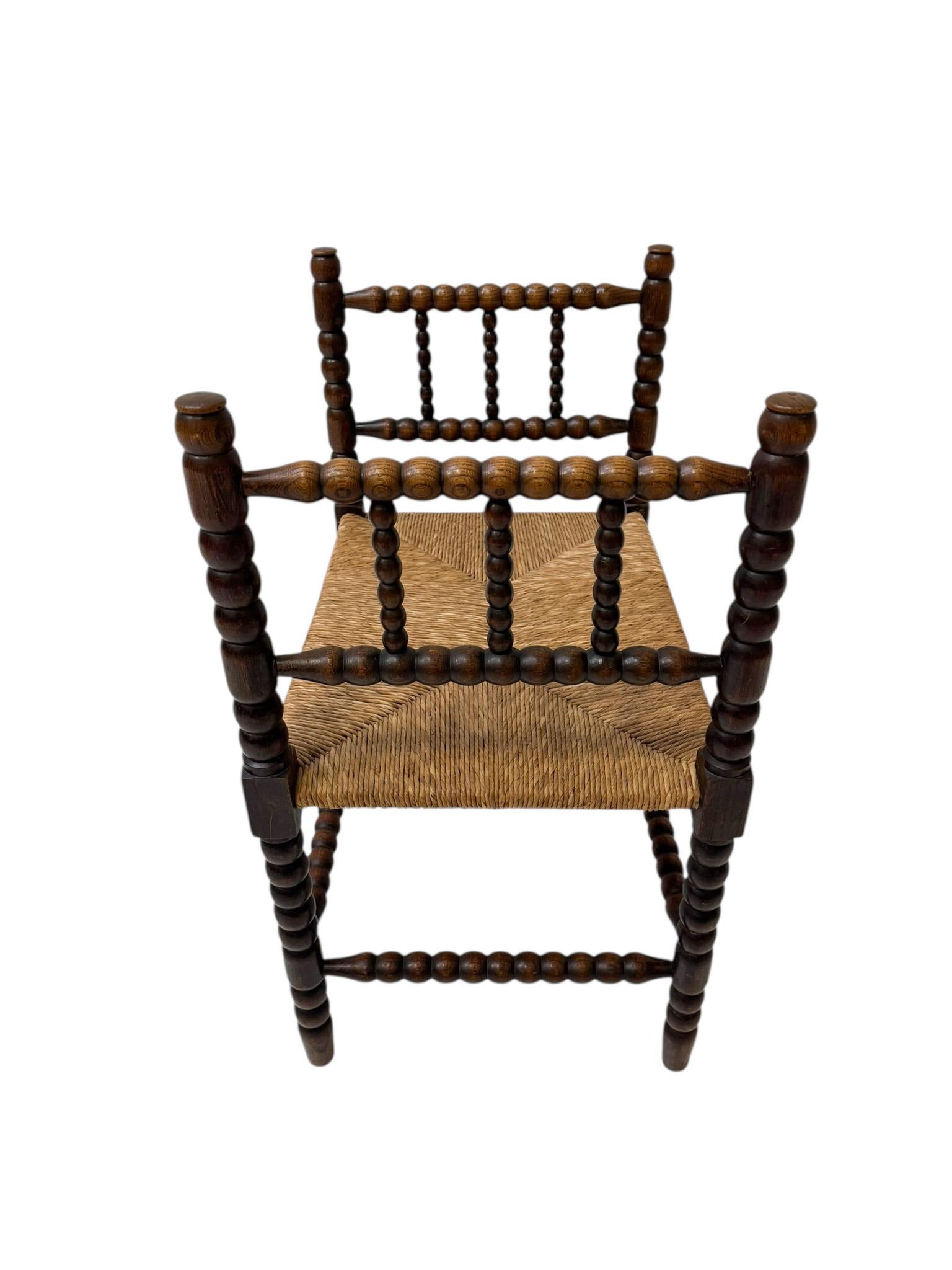 Early 20th Century Jacobean Style Bobbin Stool, 1900s For Sale