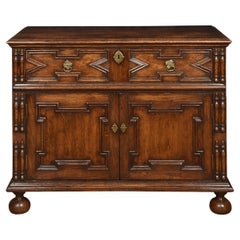 Antique Jacobean Style Carved Oak Cabinet