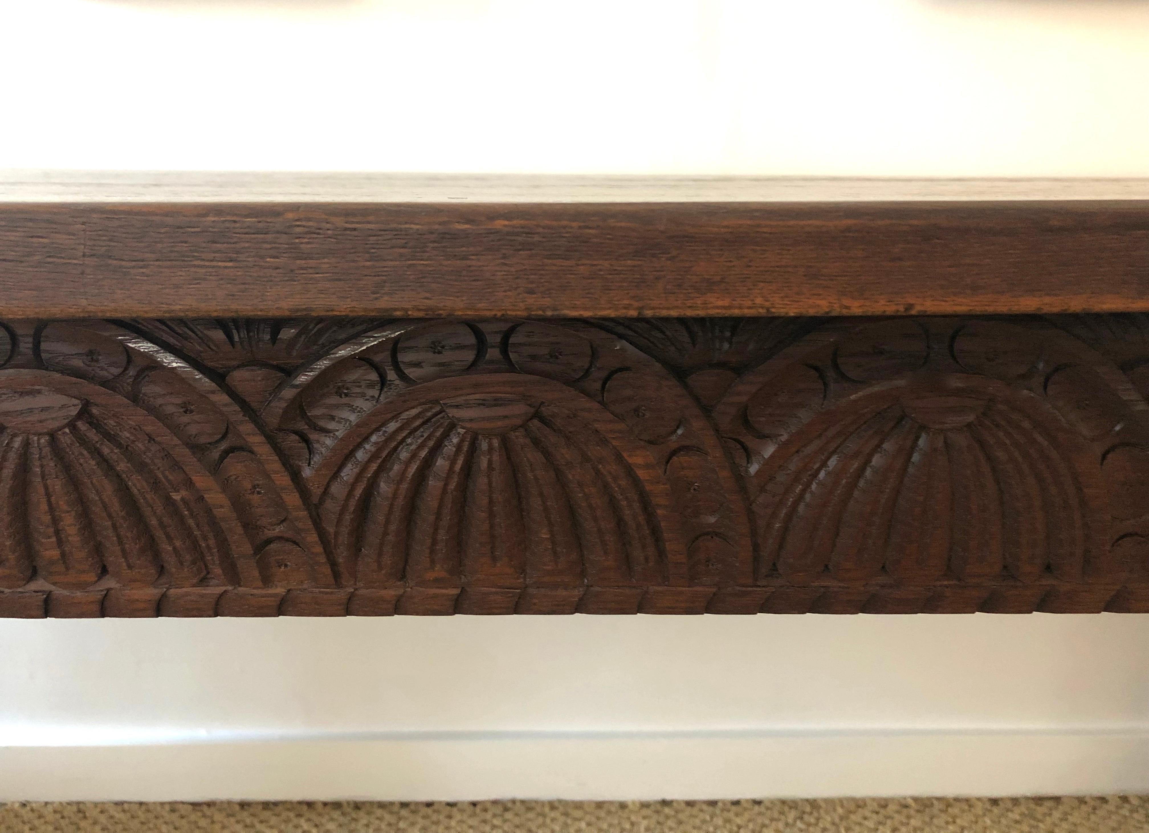 Jacobean Style Carved Oak Refectory Table 1