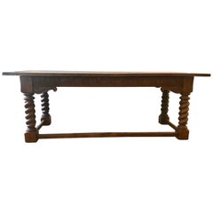 Antique Jacobean Style Carved Oak Refectory Table