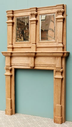 Jacobean Style Fireplace with Mirrored Mantel Piece