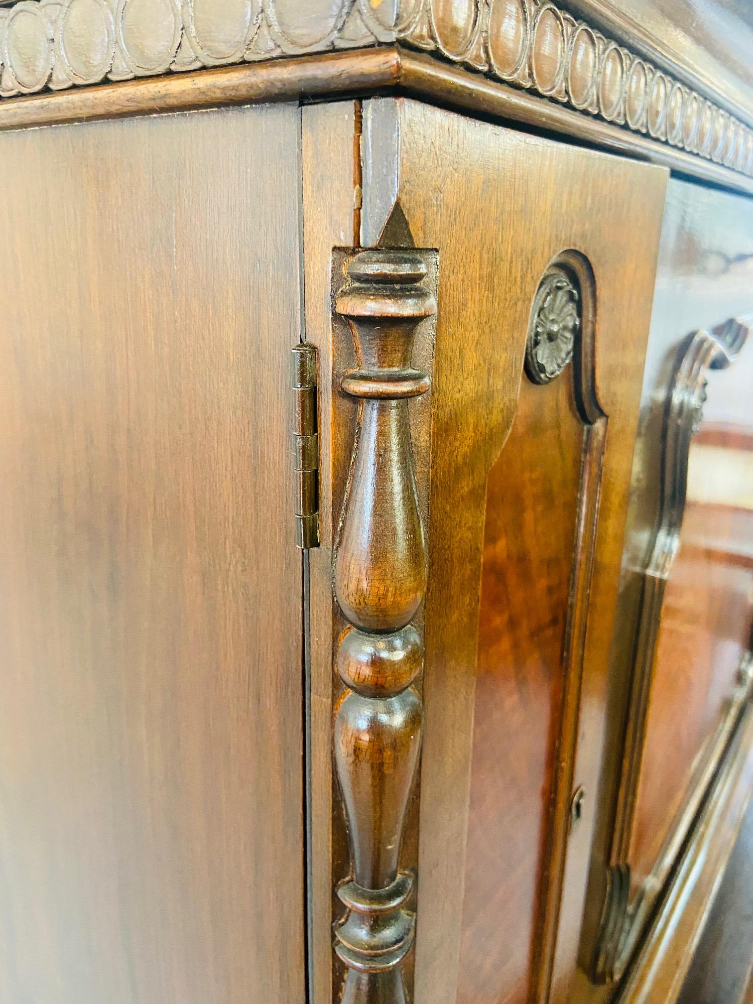 Jacobean Style Flame Mahogany Secretary Desk by Bloomingdales at