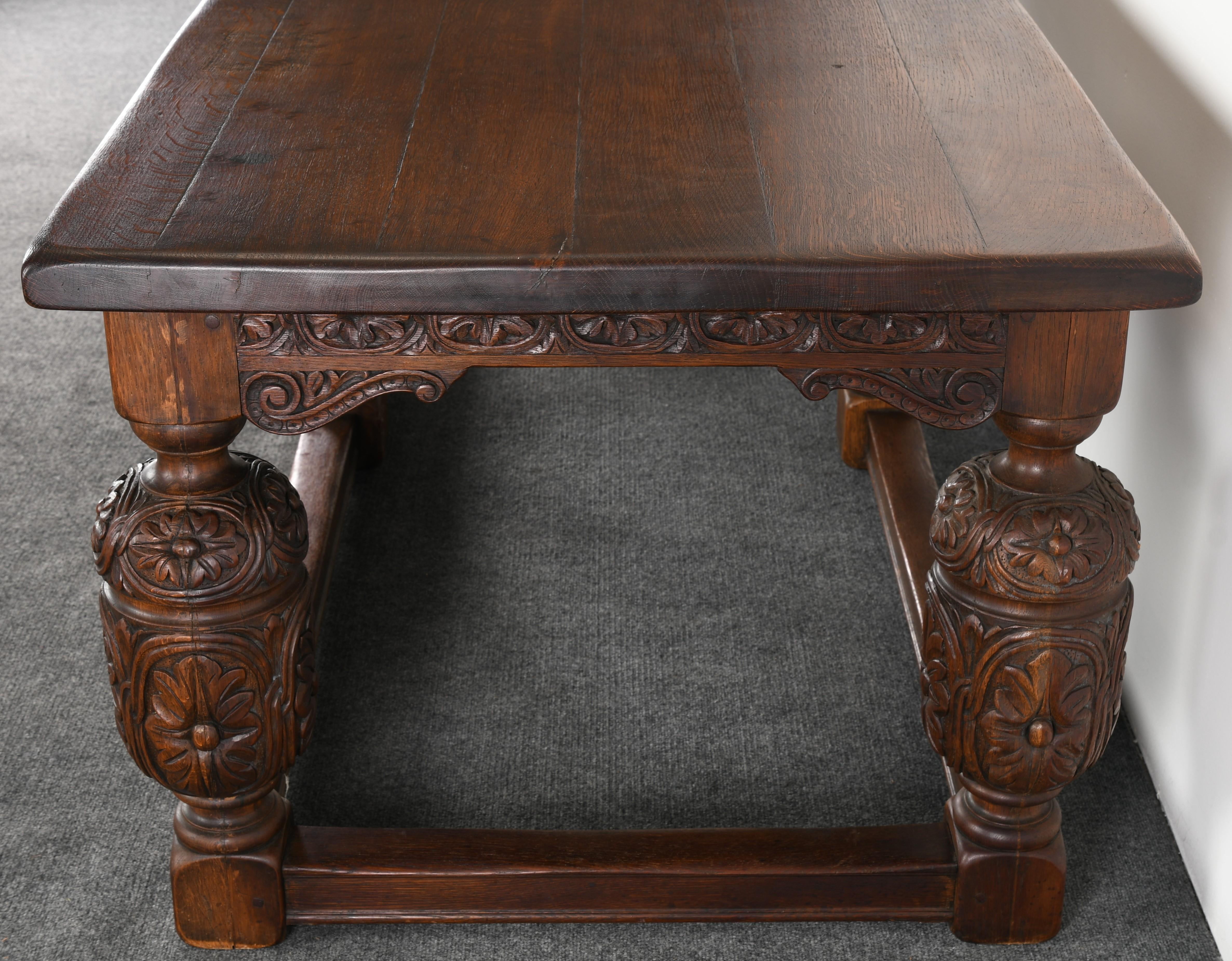 Jacobean Style Library Table, 1920s 2
