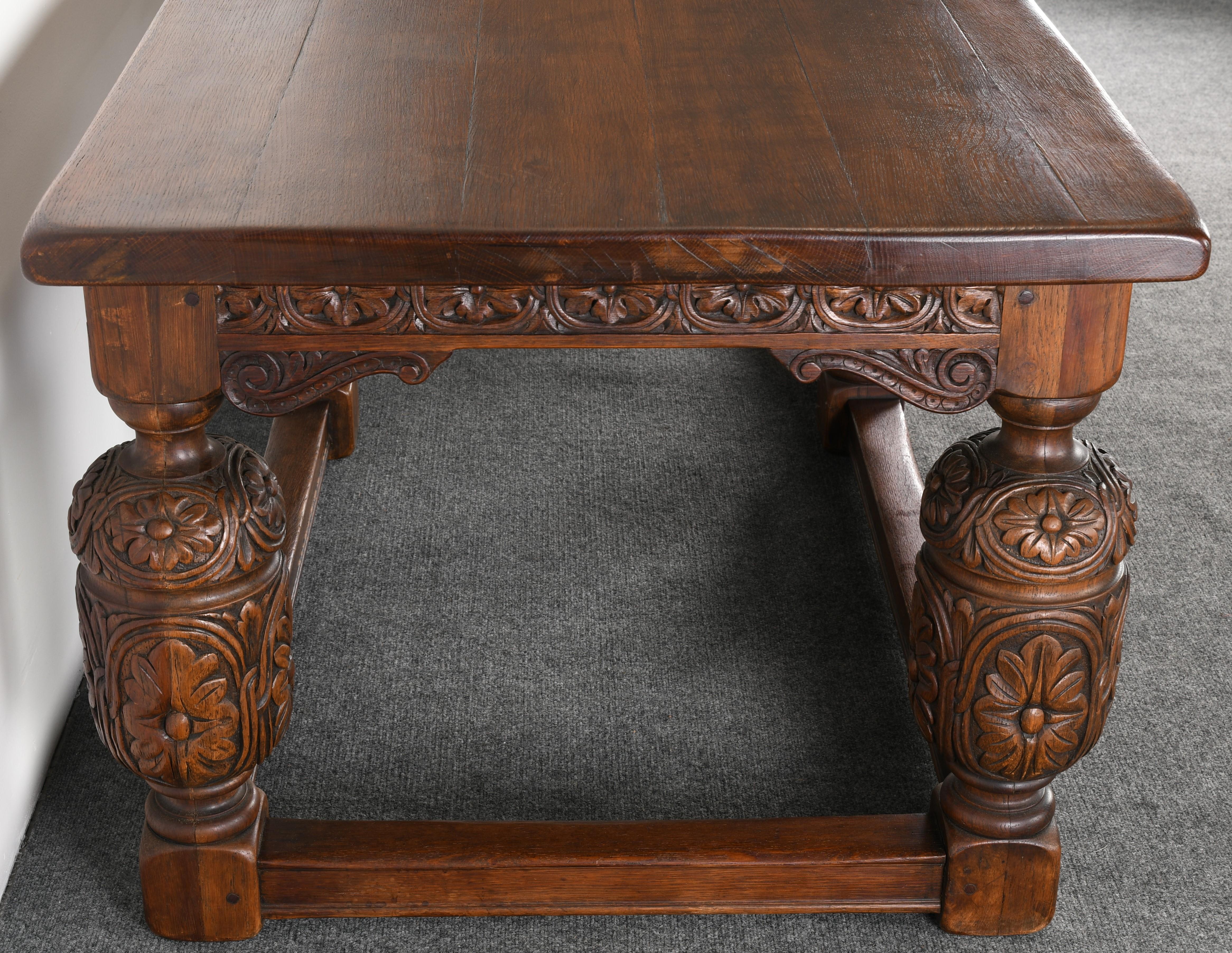 Jacobean Style Library Table, 1920s 3