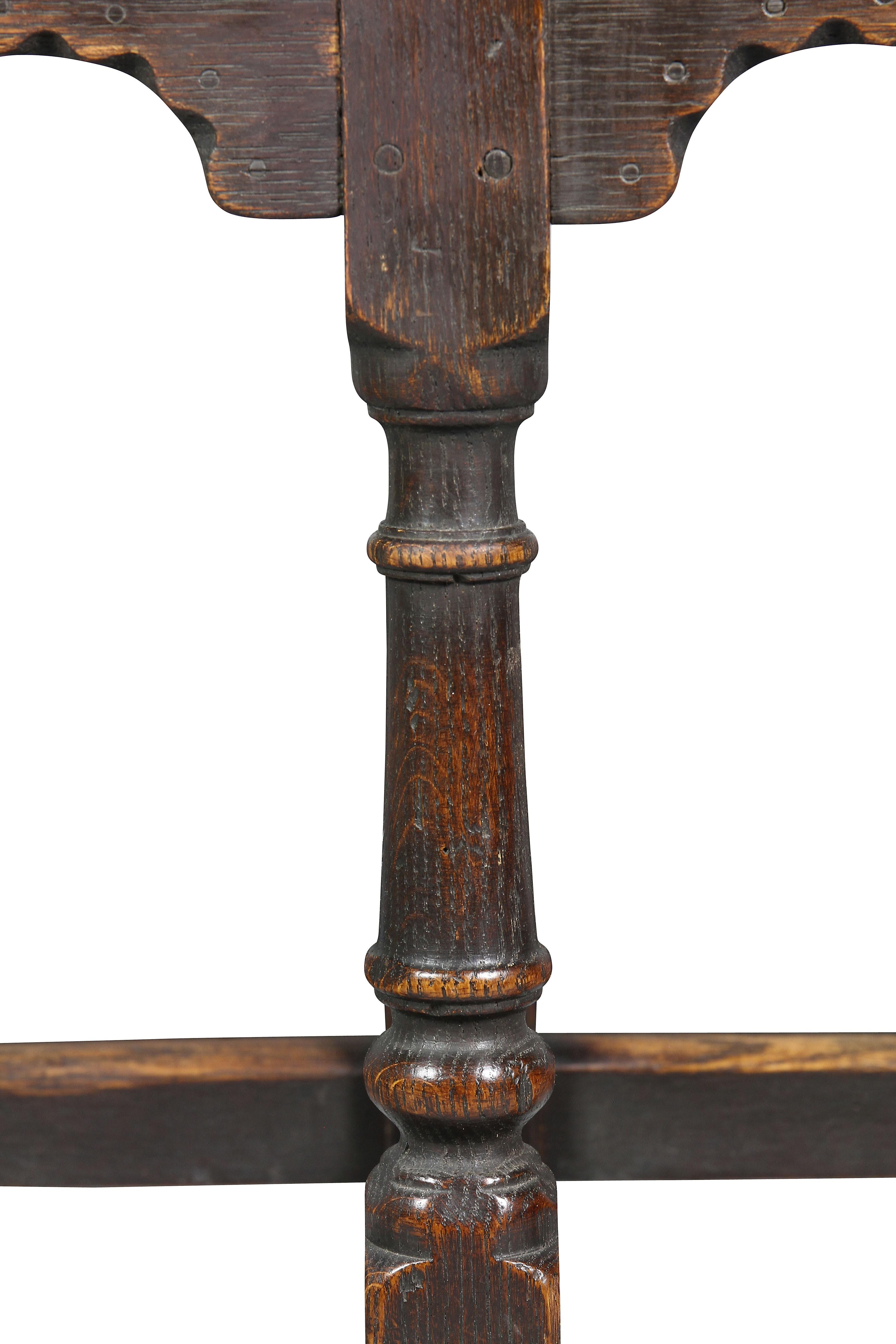 Late 17th Century Jacobean Style Oak Bench