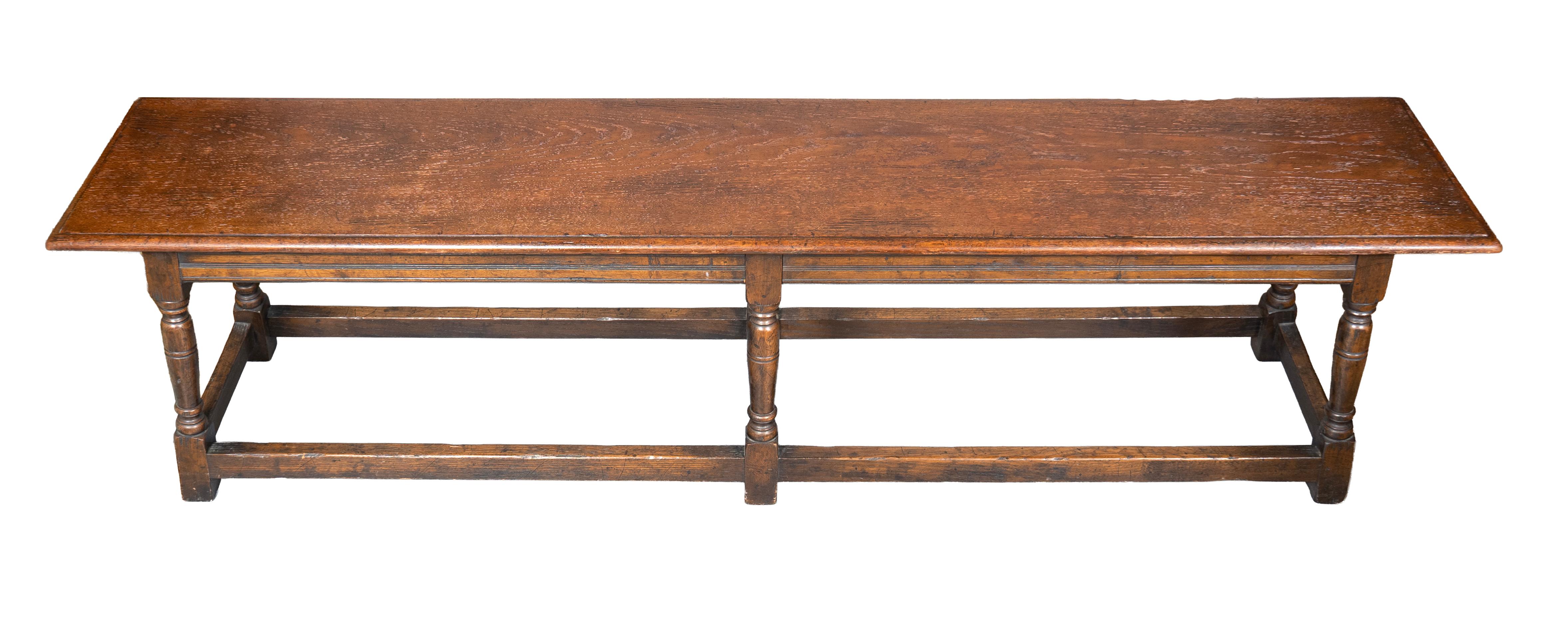 Late 17th Century Jacobean Style Oak Bench For Sale