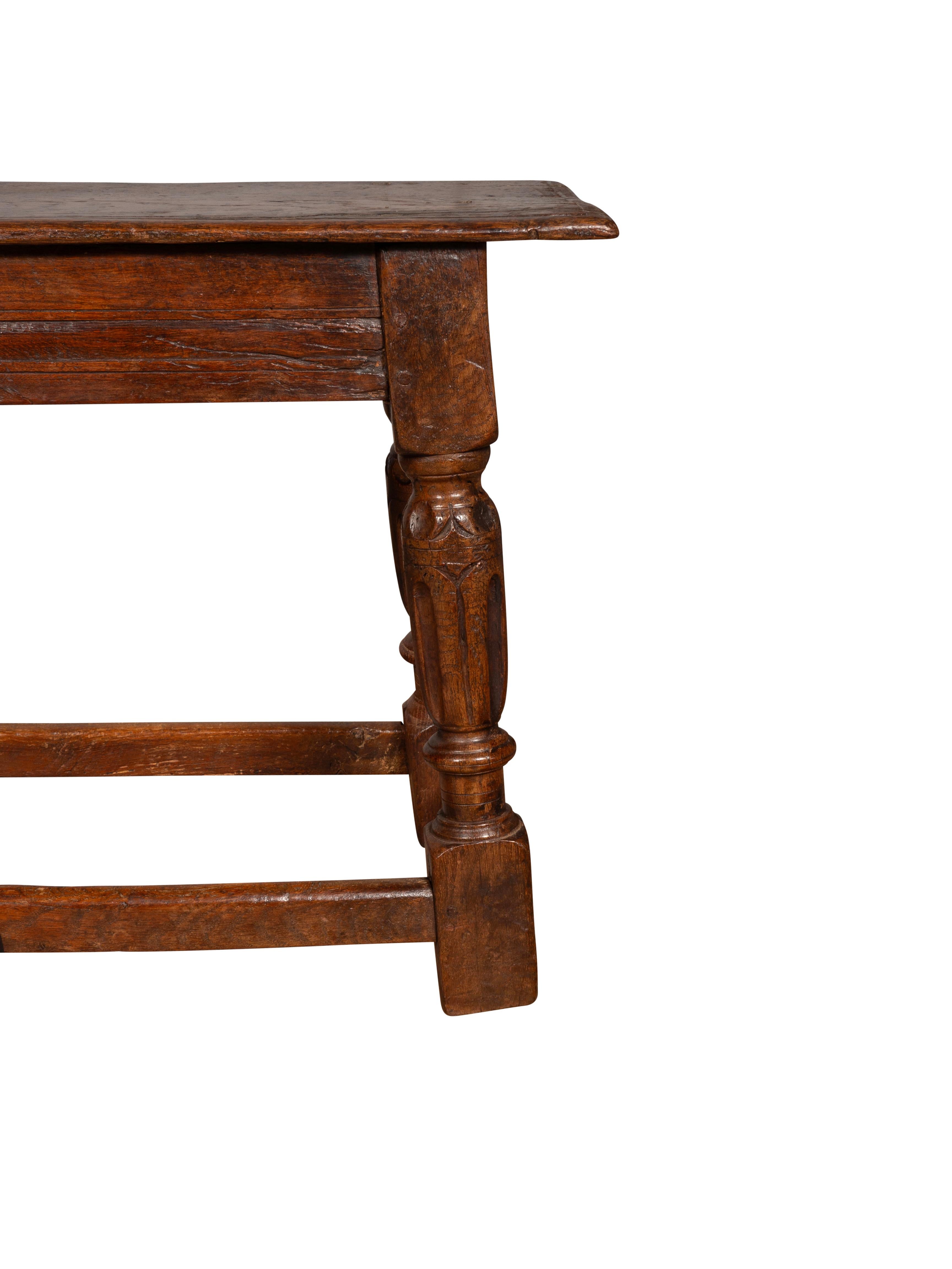 Jacobean Style Oak Bench For Sale 1