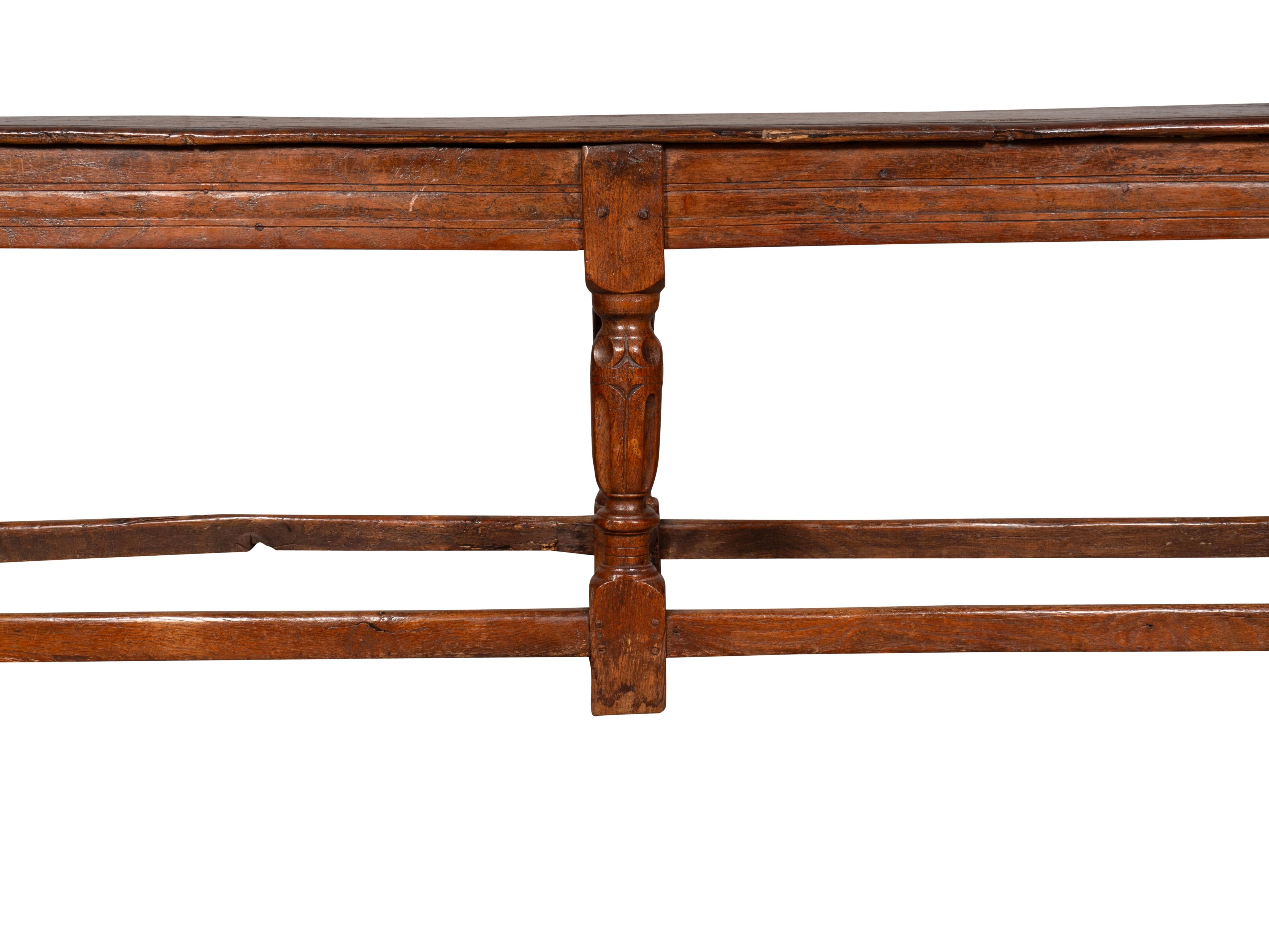 Jacobean Style Oak Bench For Sale 3