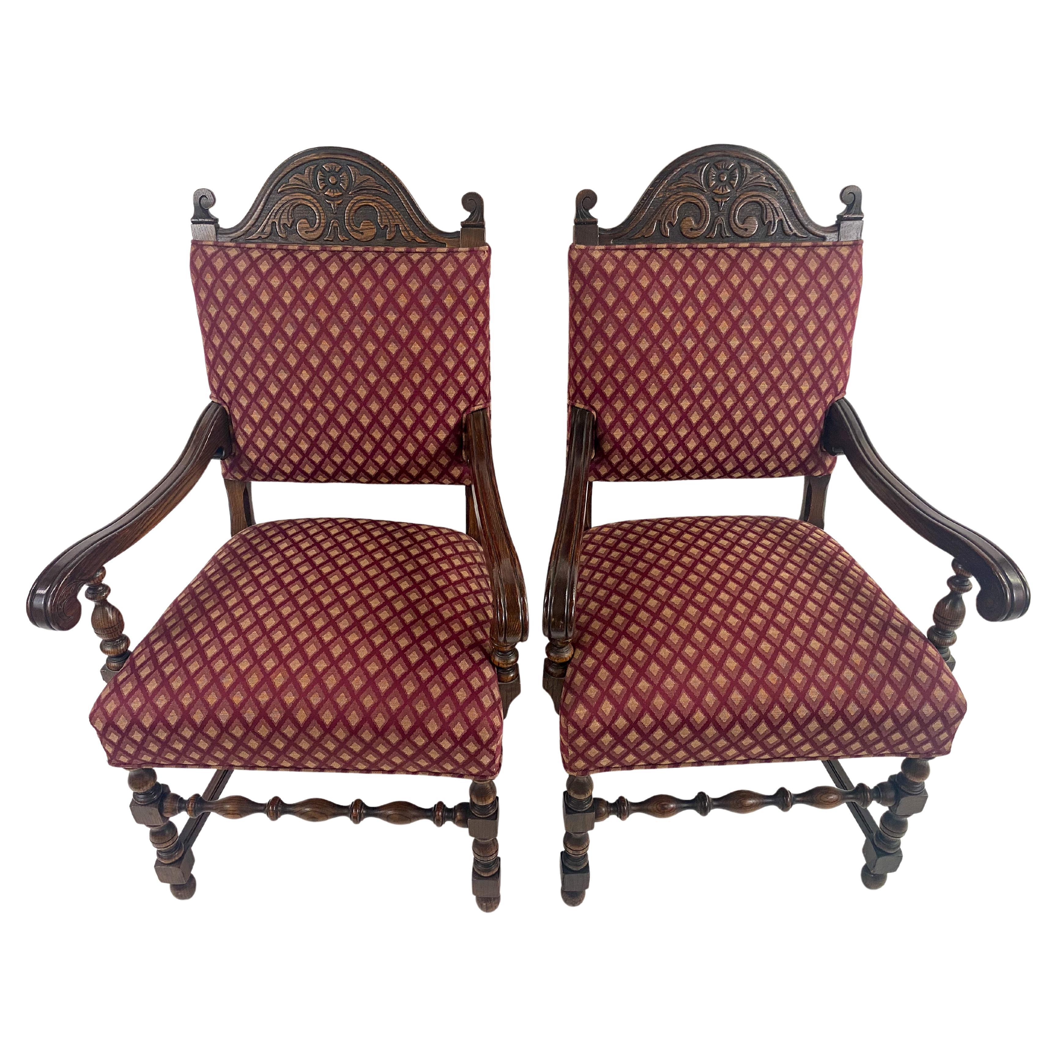 Jacobean Oak Leaf Chairs For Sale at 1stDibs jacobean furniture