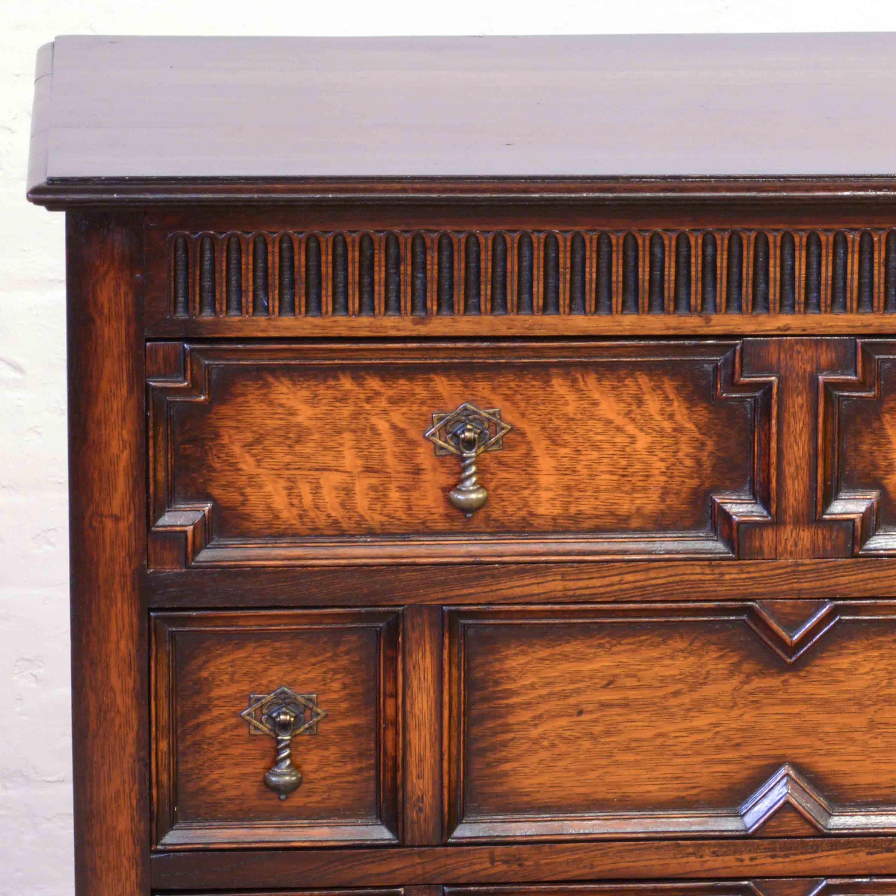 English Jacobean Style Oak Chest of Drawers