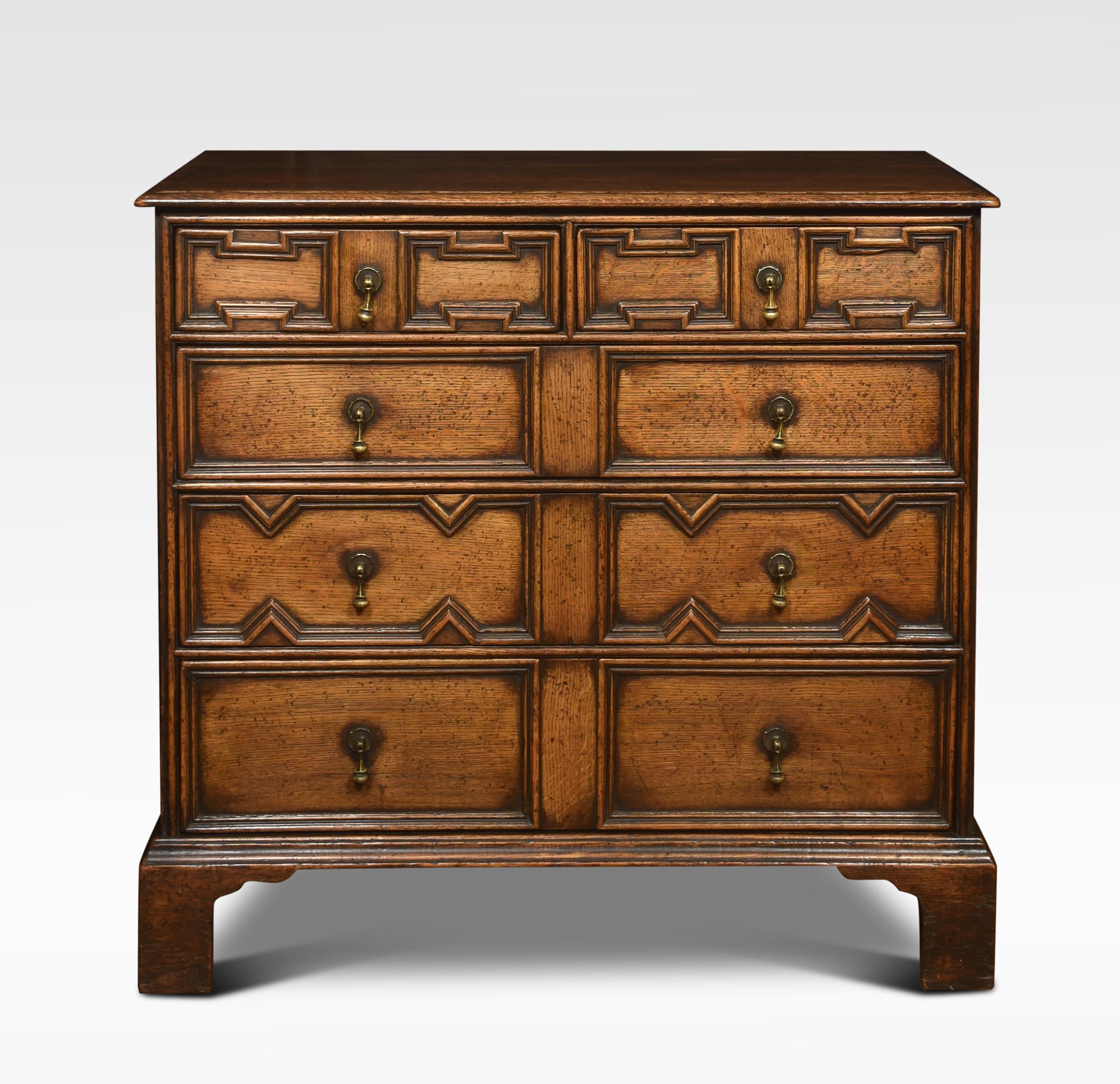 20th Century Jacobean style oak chest of drawers For Sale